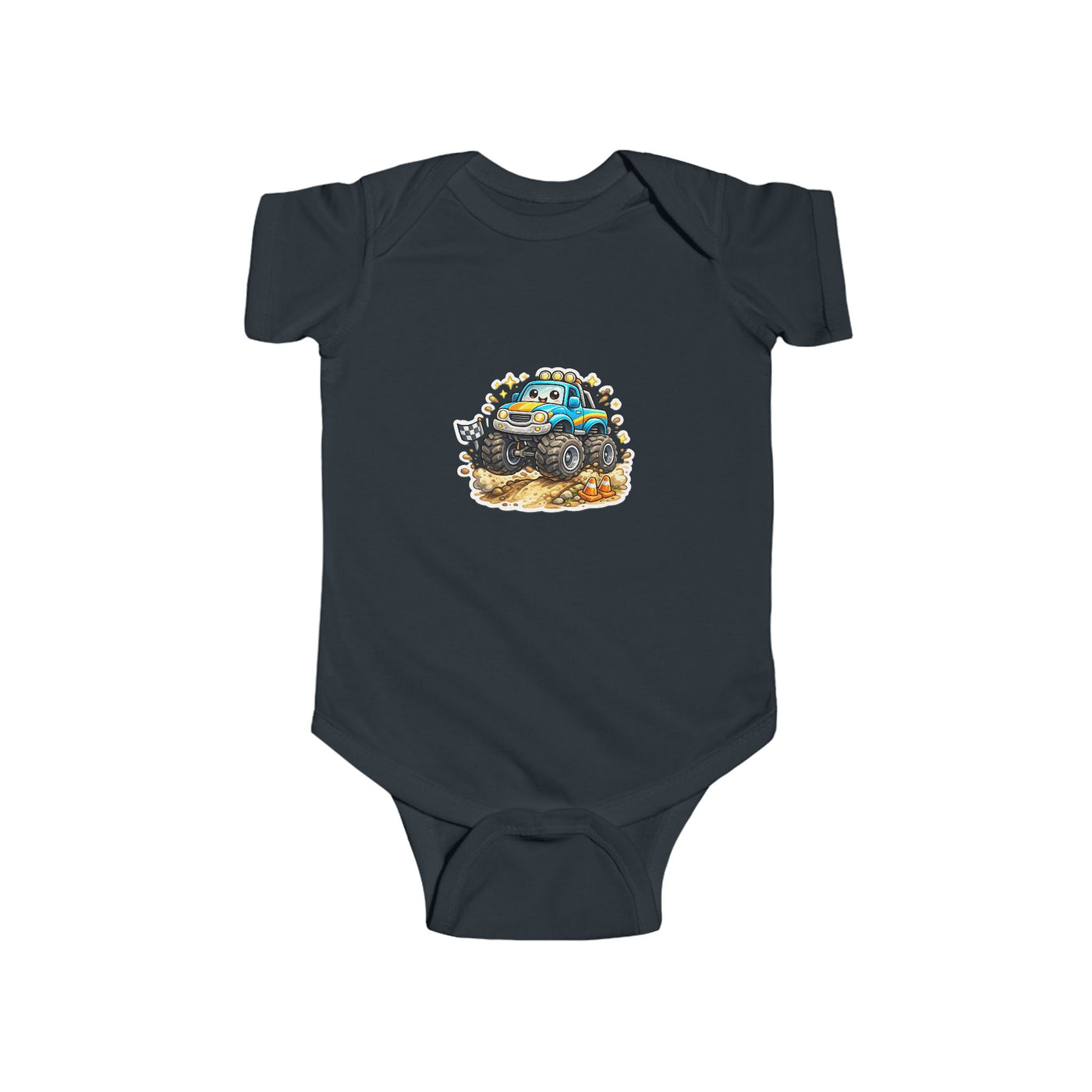 Baby Bodysuit — Colorful Monster Truck Illustration