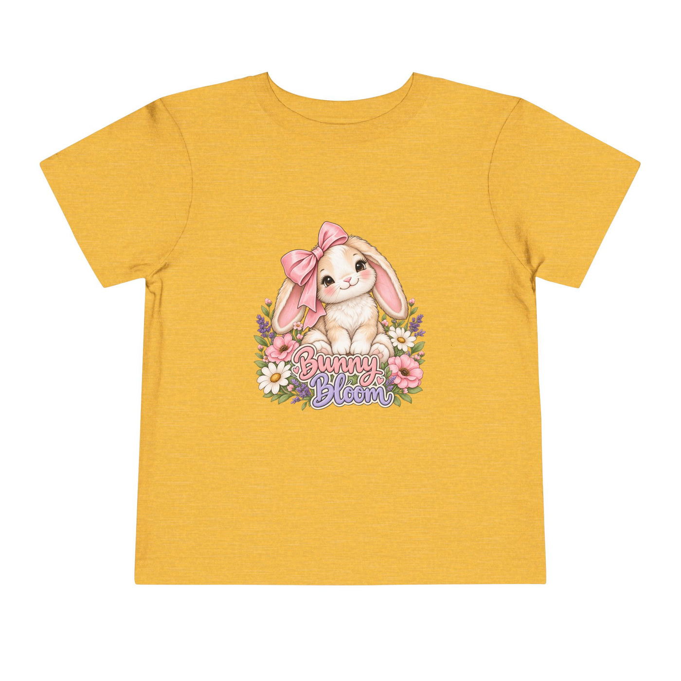 Toddler Tee — "Bunny Bloom" Cute Bunny with Flowers