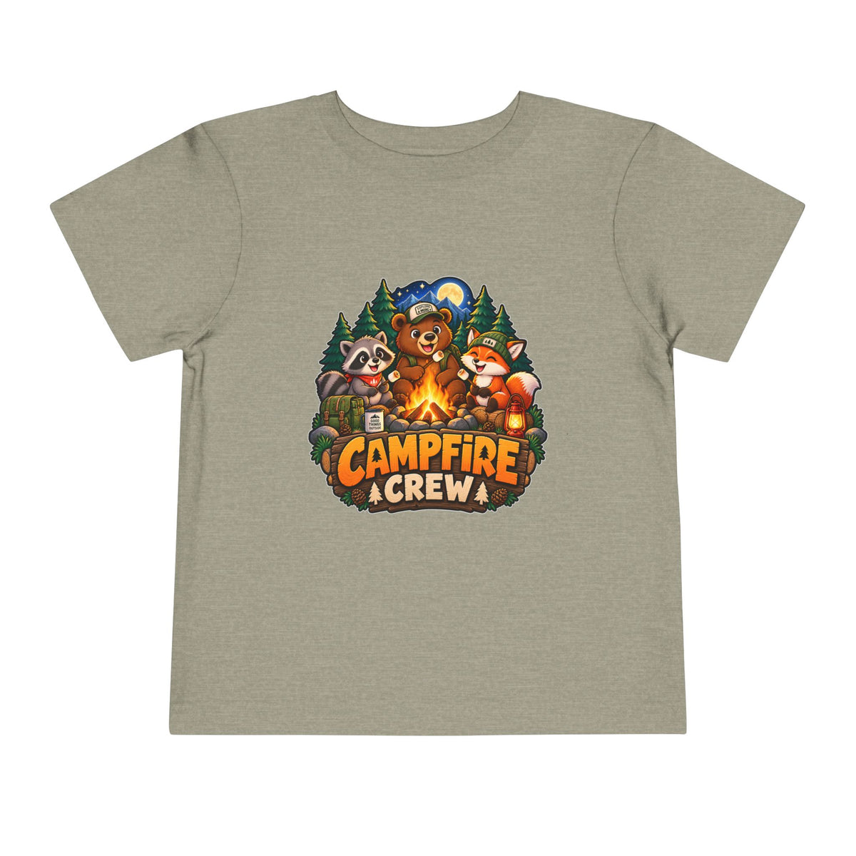 Toddler Tee — "Campfire Crew" Cute Woodland Animals Camping Shirt