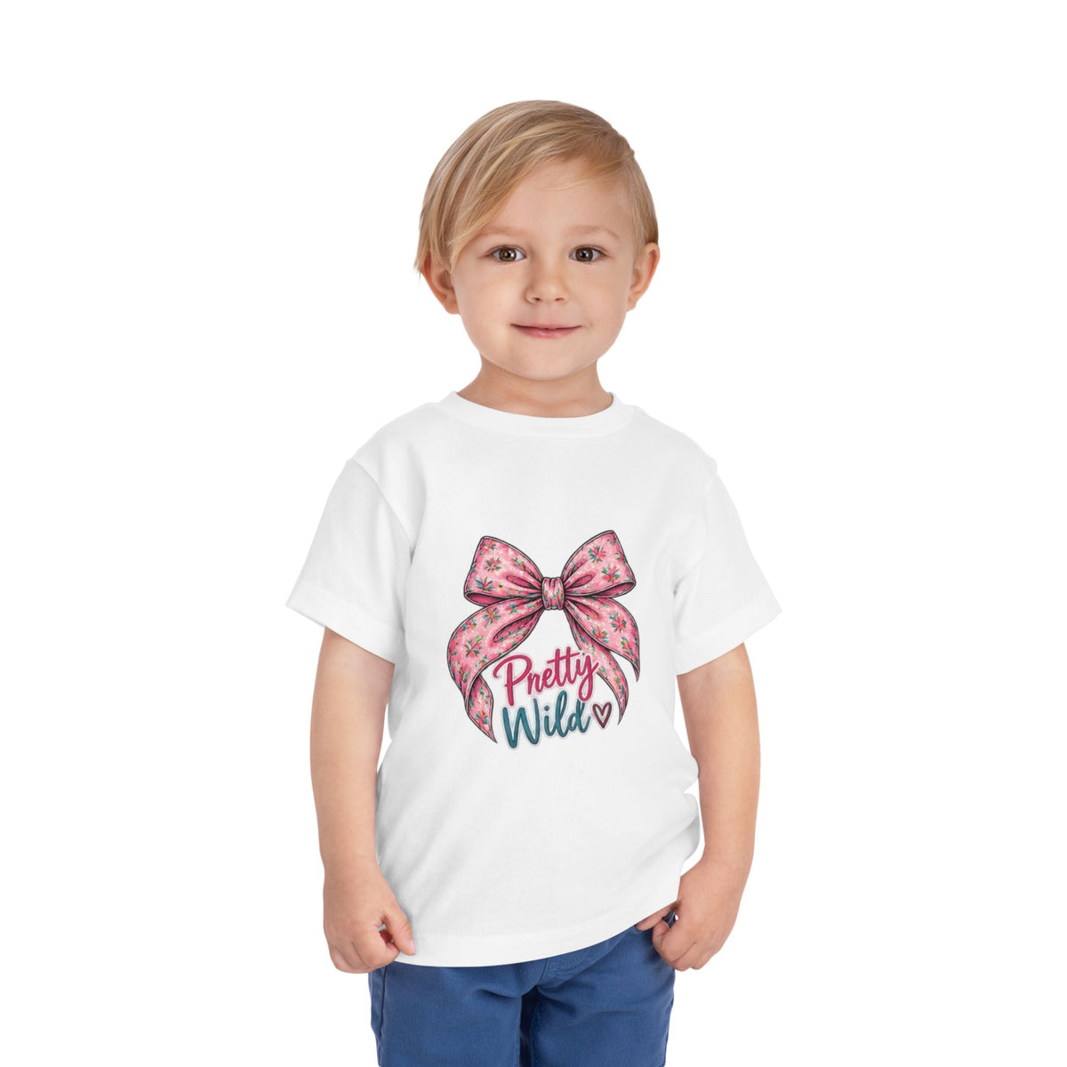 Toddler Tee — Pretty Wild Pink Bow Graphic