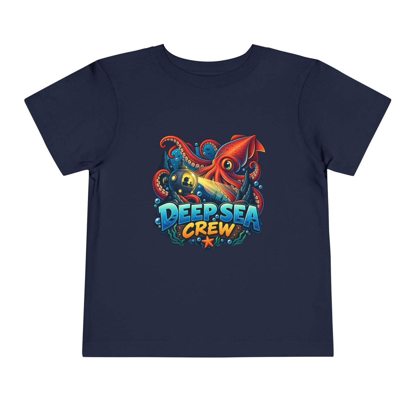 Toddler Tee — "Deep Sea Crew" Cute Squid Ocean Graphic Shirt