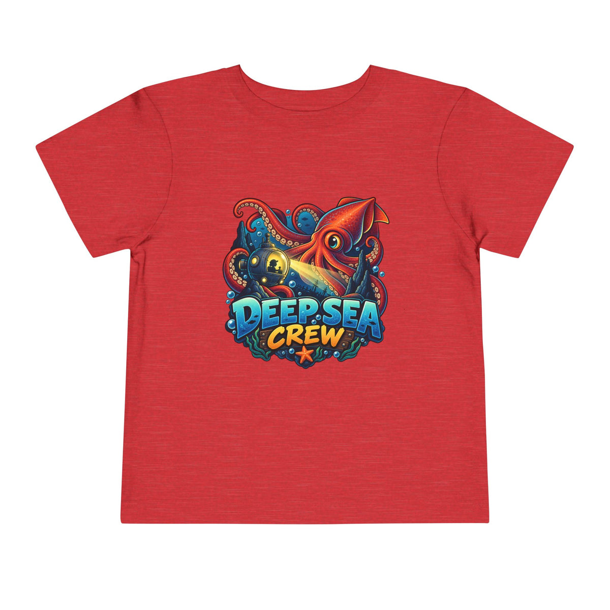 Toddler Tee — "Deep Sea Crew" Cute Squid Ocean Graphic Shirt