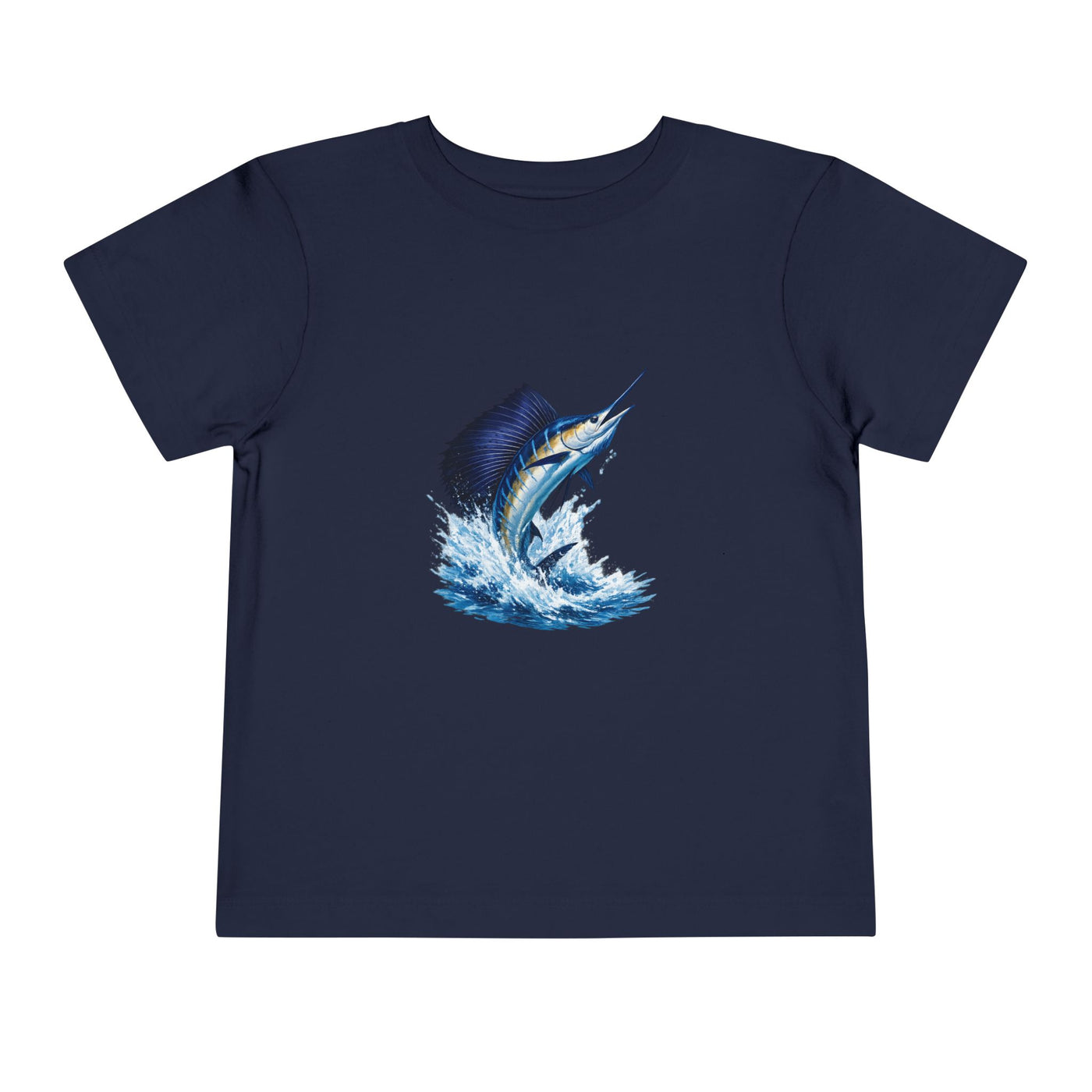 Toddler Tee – Blue Marlin Splash Fishing Shirt