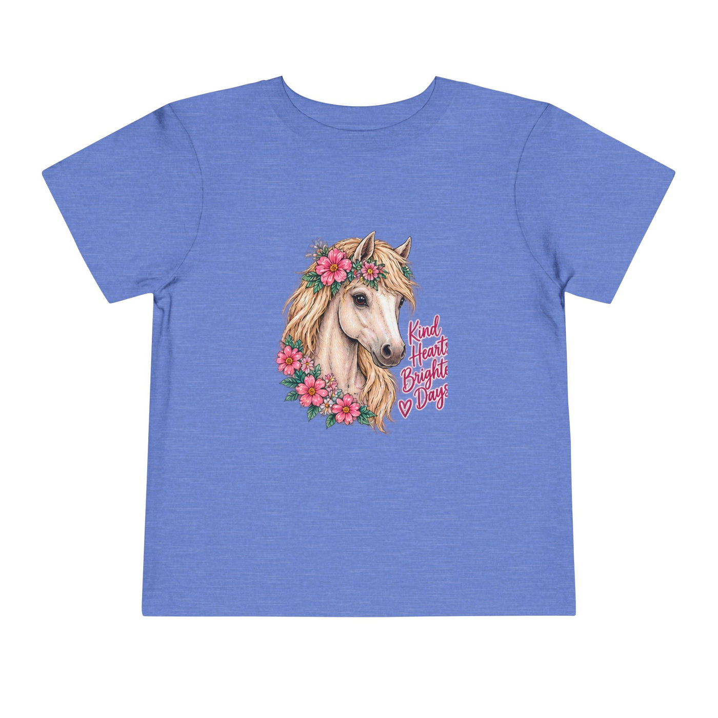 Toddler Tee — Floral Horse "Kind Hearts Bright Days" Cute Pony Shirt