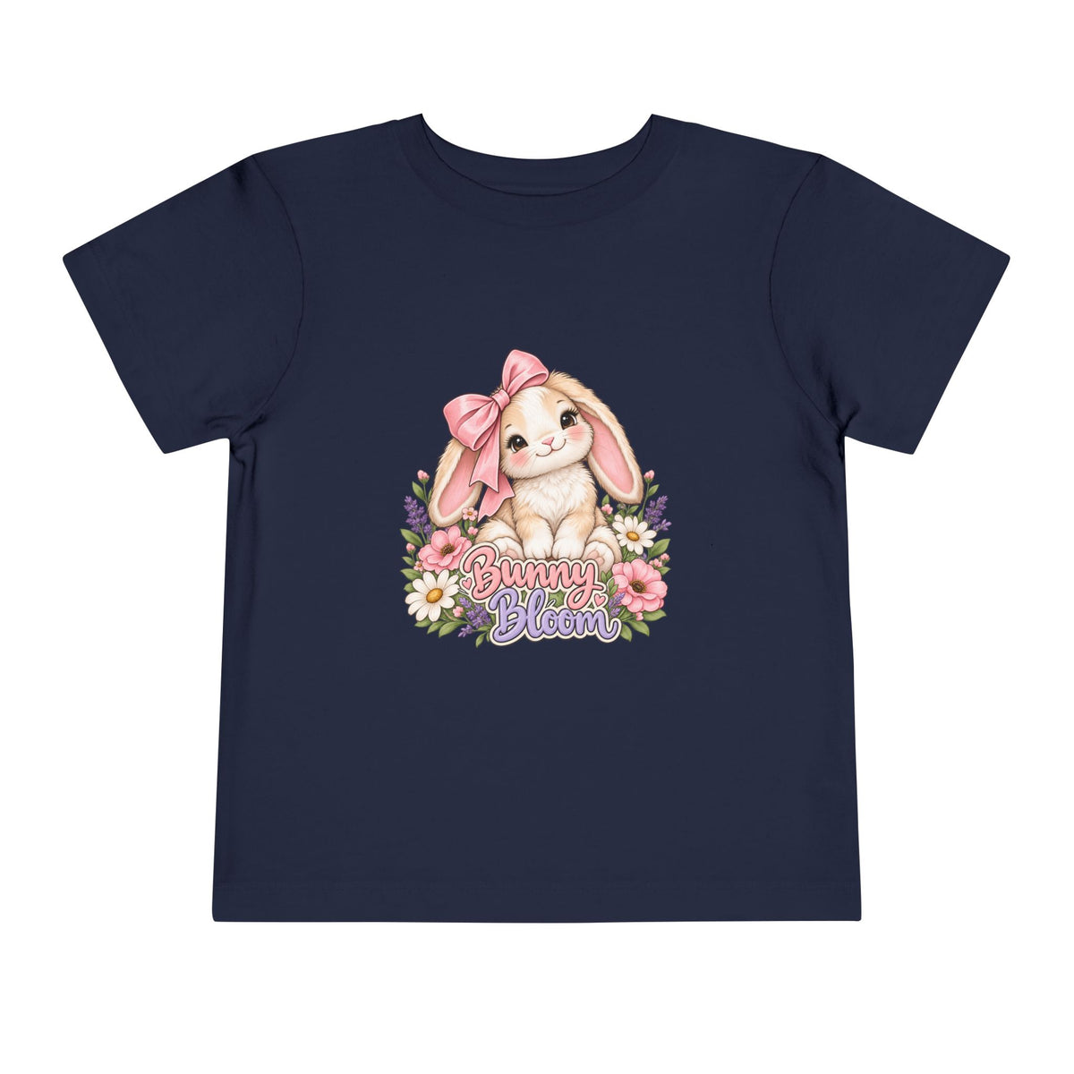 Toddler Tee — "Bunny Bloom" Cute Bunny with Flowers