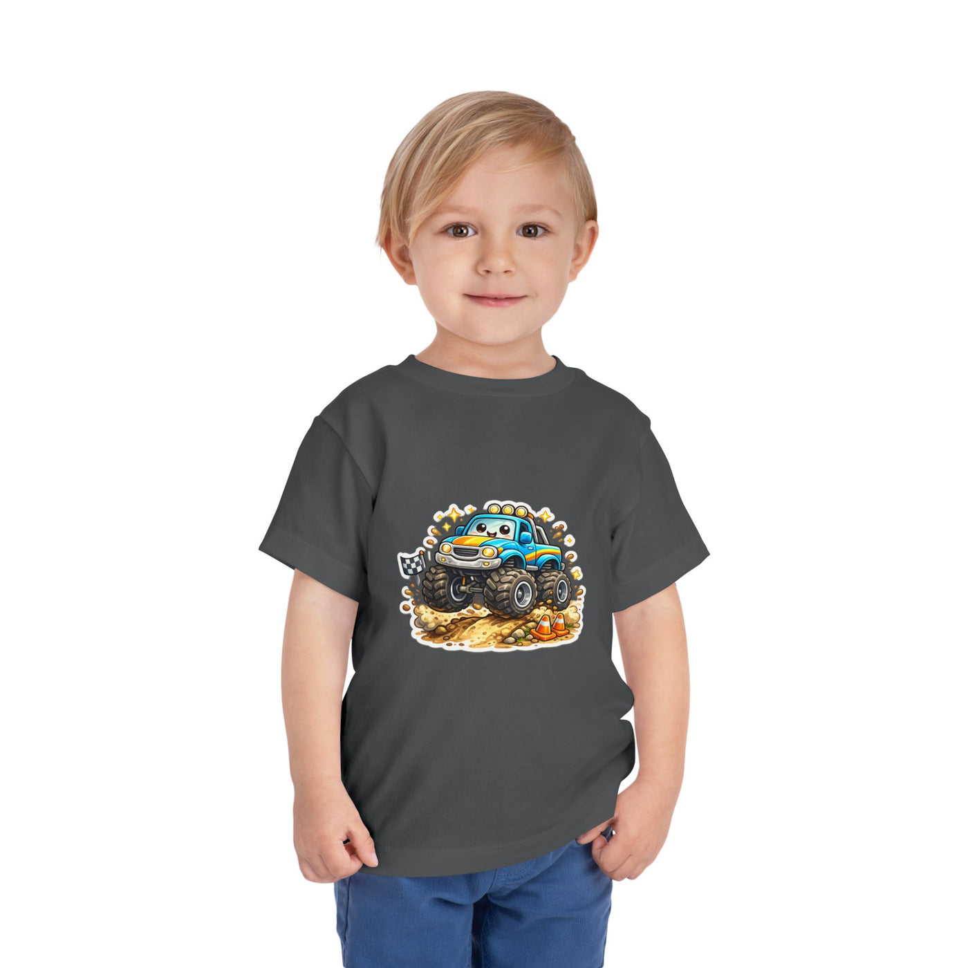 Toddler Monster Truck Tee – Cute Blue Off-Road Car Shirt for Kids