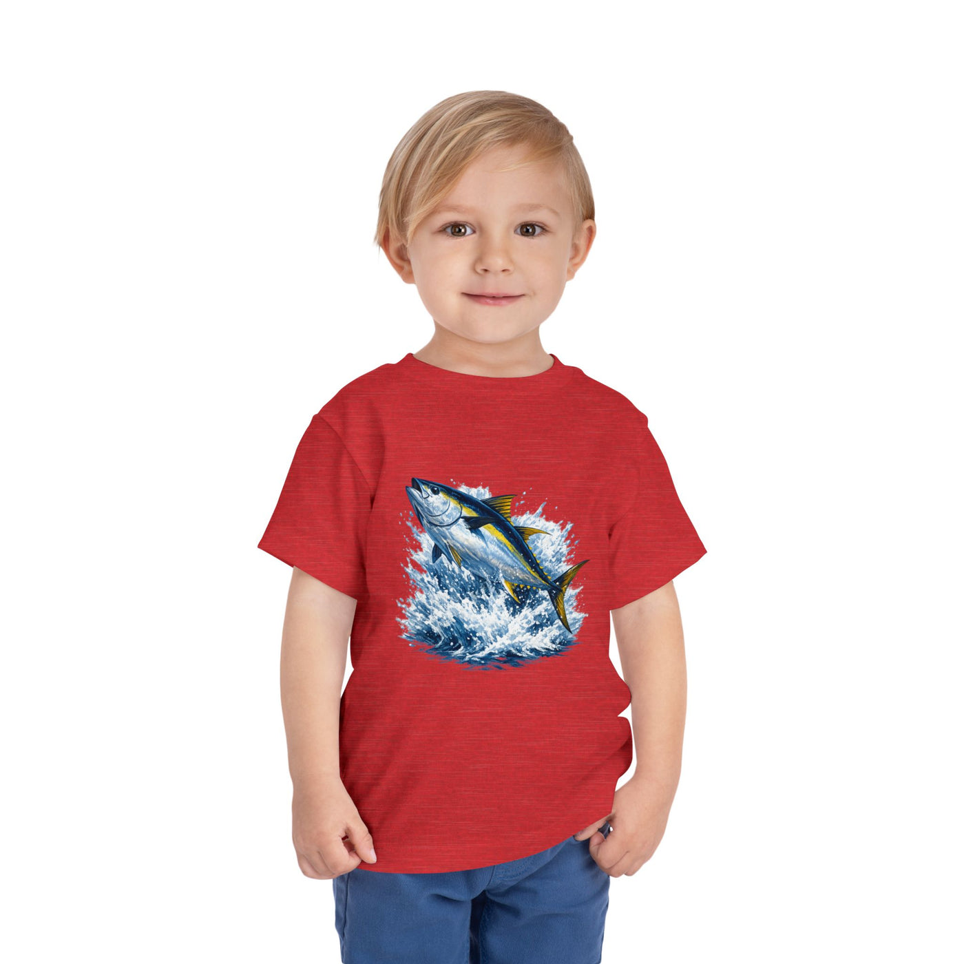 Toddler Tee — Leaping Yellowfin Tuna Splash Graphic