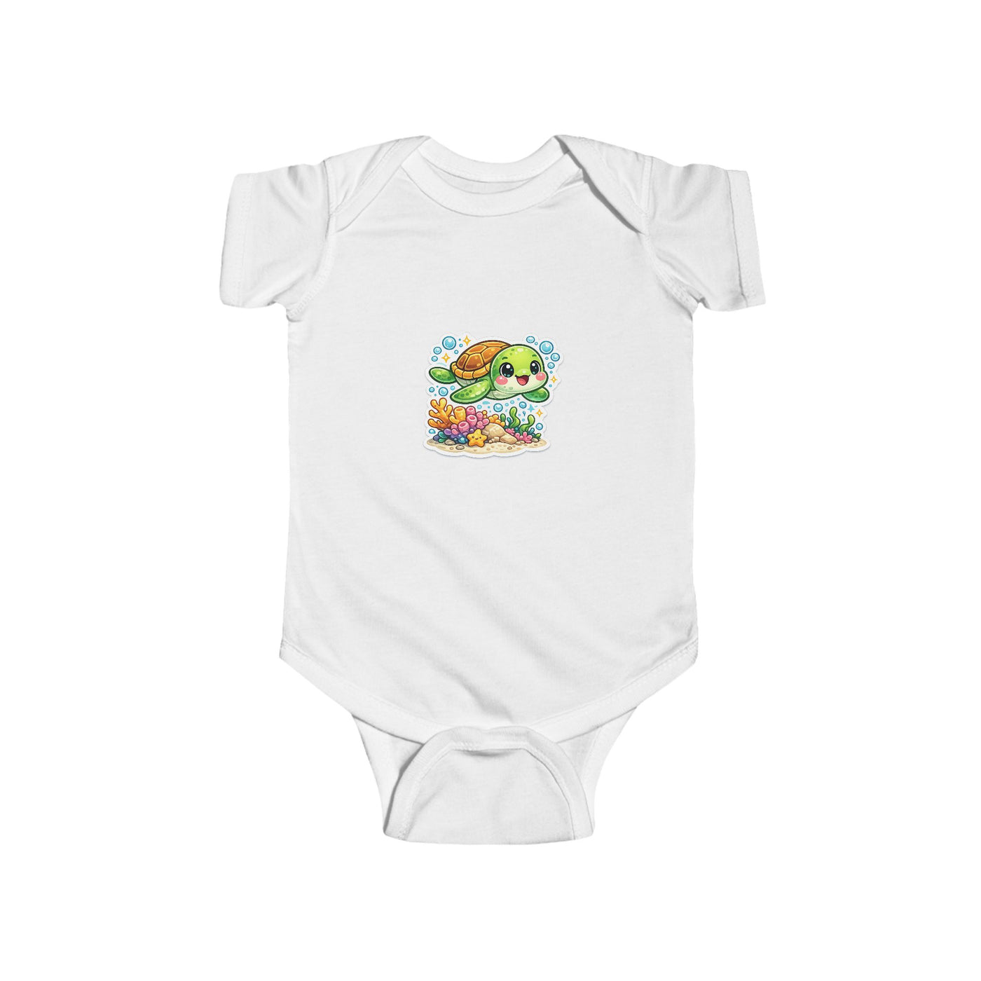 Baby Bodysuit – Cute Sea Turtle & Seashells Infant Onesie