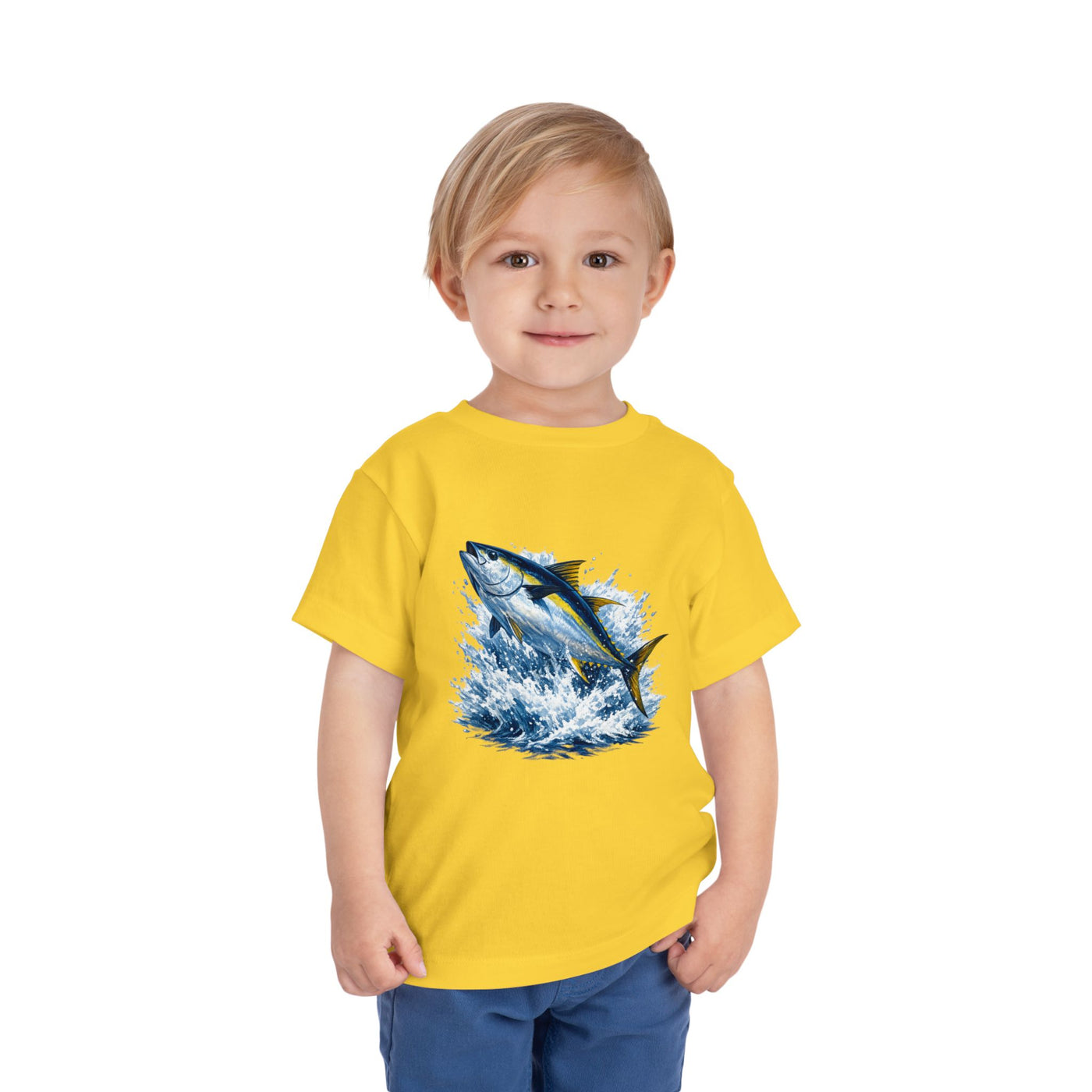 Toddler Tee — Leaping Yellowfin Tuna Splash Graphic
