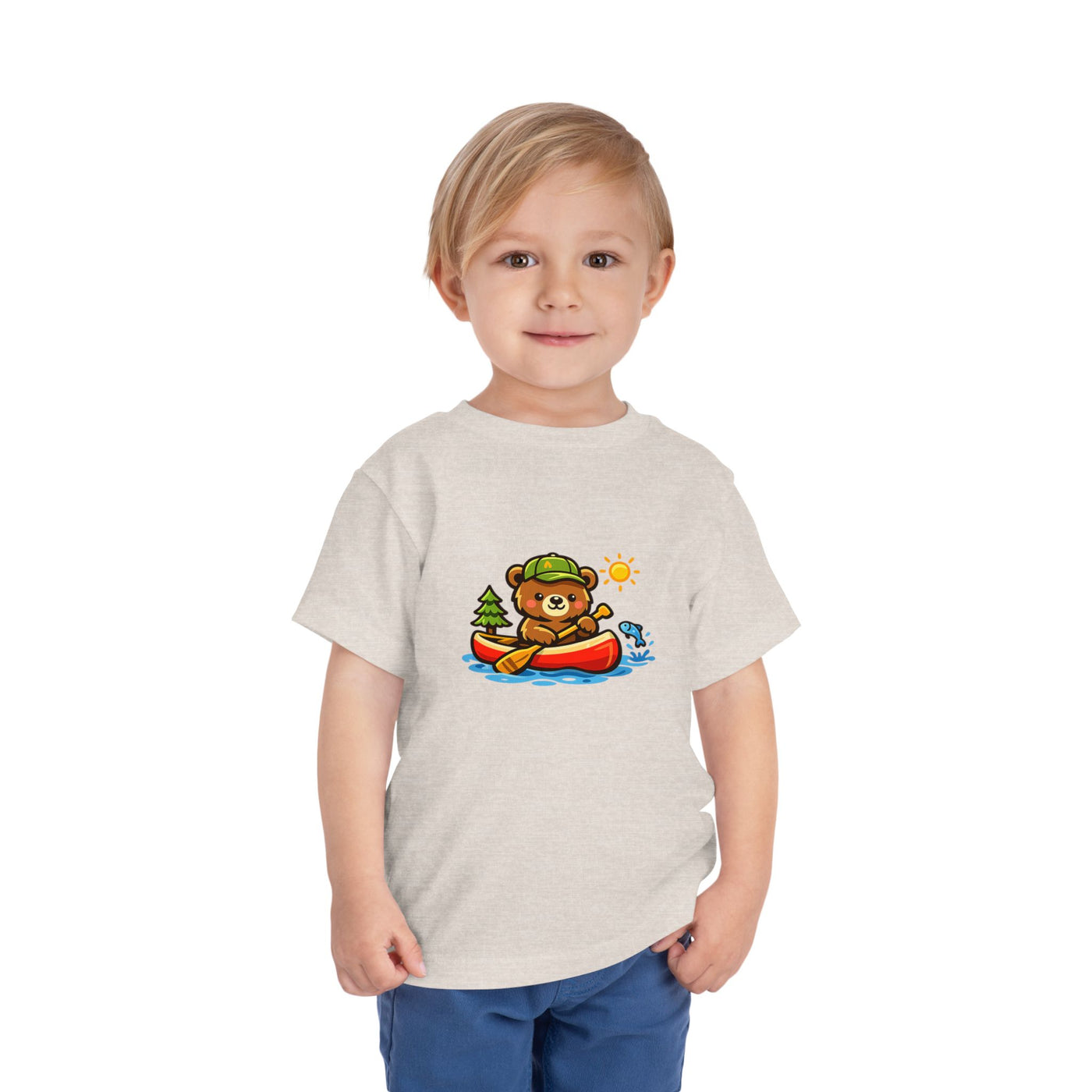 Toddler Tee — Cute Bear Canoeing Graphic Shirt | Kids Outdoor Adventure Top