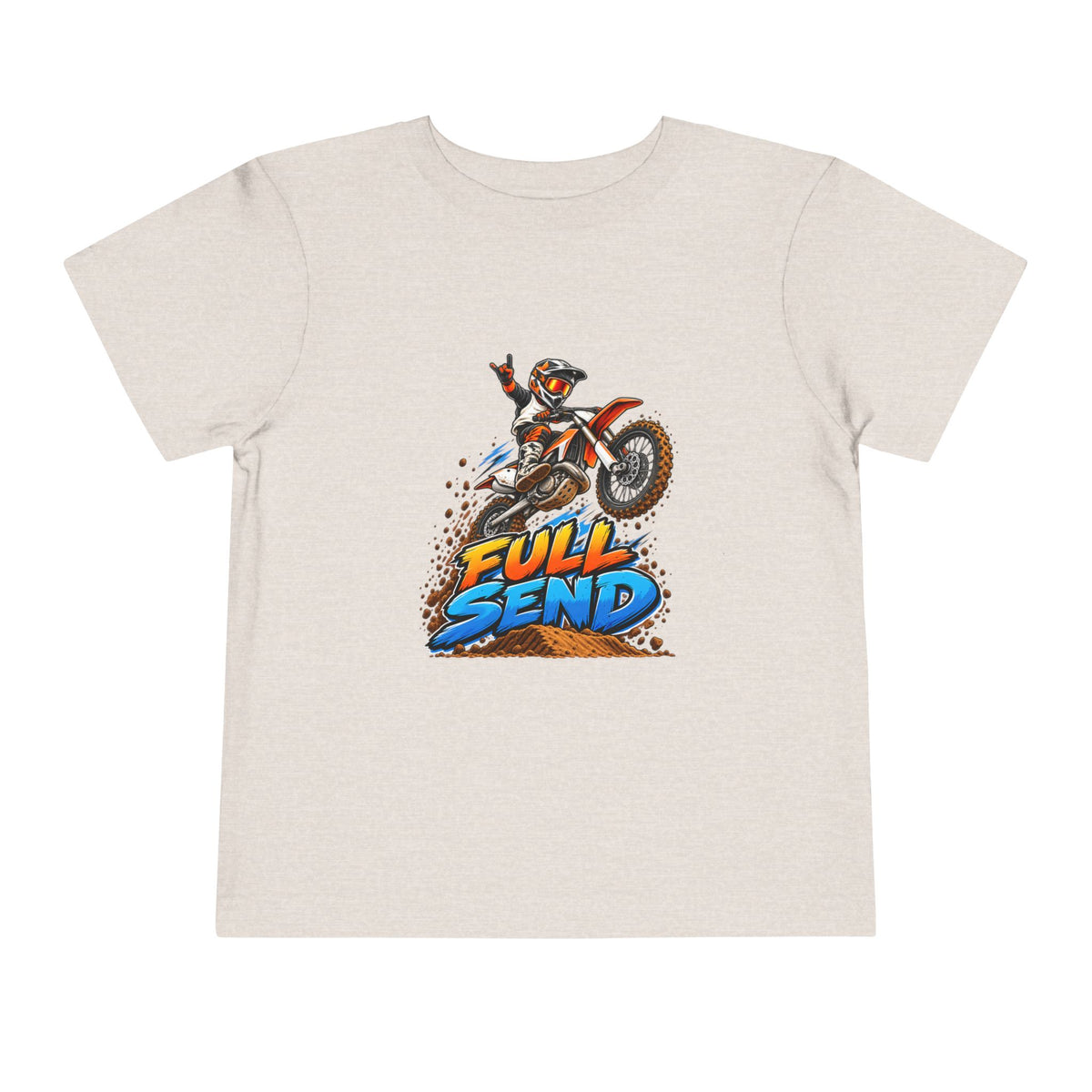 Toddler Tee — "Full Send" Dirt Bike Graphic