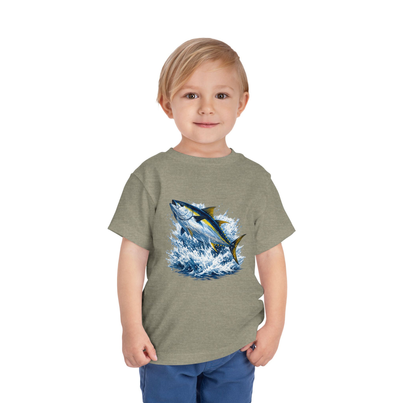 Toddler Tee — Leaping Yellowfin Tuna Splash Graphic
