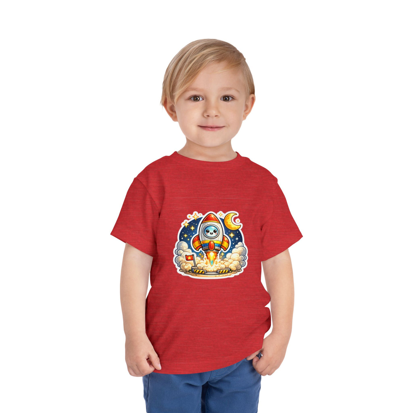 Toddler Tee — Cute Rocket Astronaut Launch Graphic