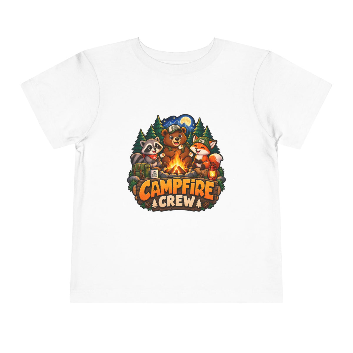 Toddler Tee — "Campfire Crew" Cute Woodland Animals Camping Shirt
