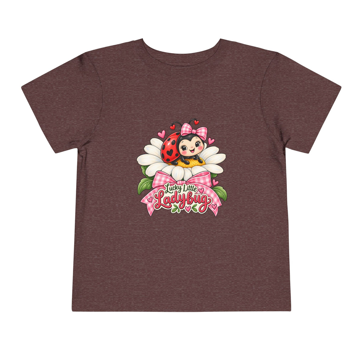 Cute Ladybug Toddler Tee — "Lucky Little Ladybug" Floral Graphic