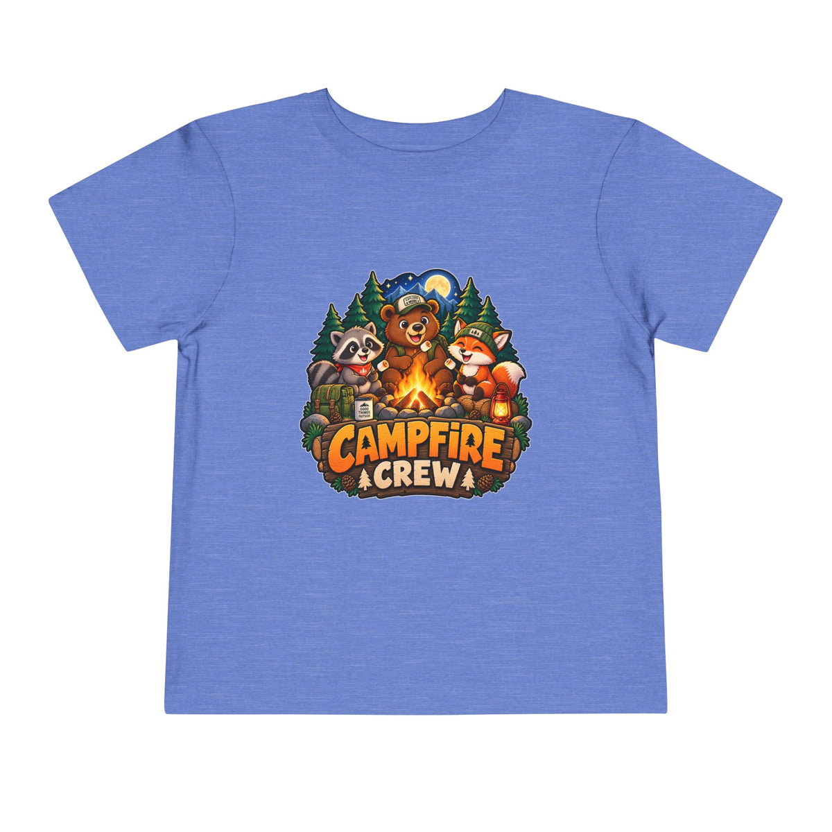 Toddler Tee — "Campfire Crew" Cute Woodland Animals Camping Shirt