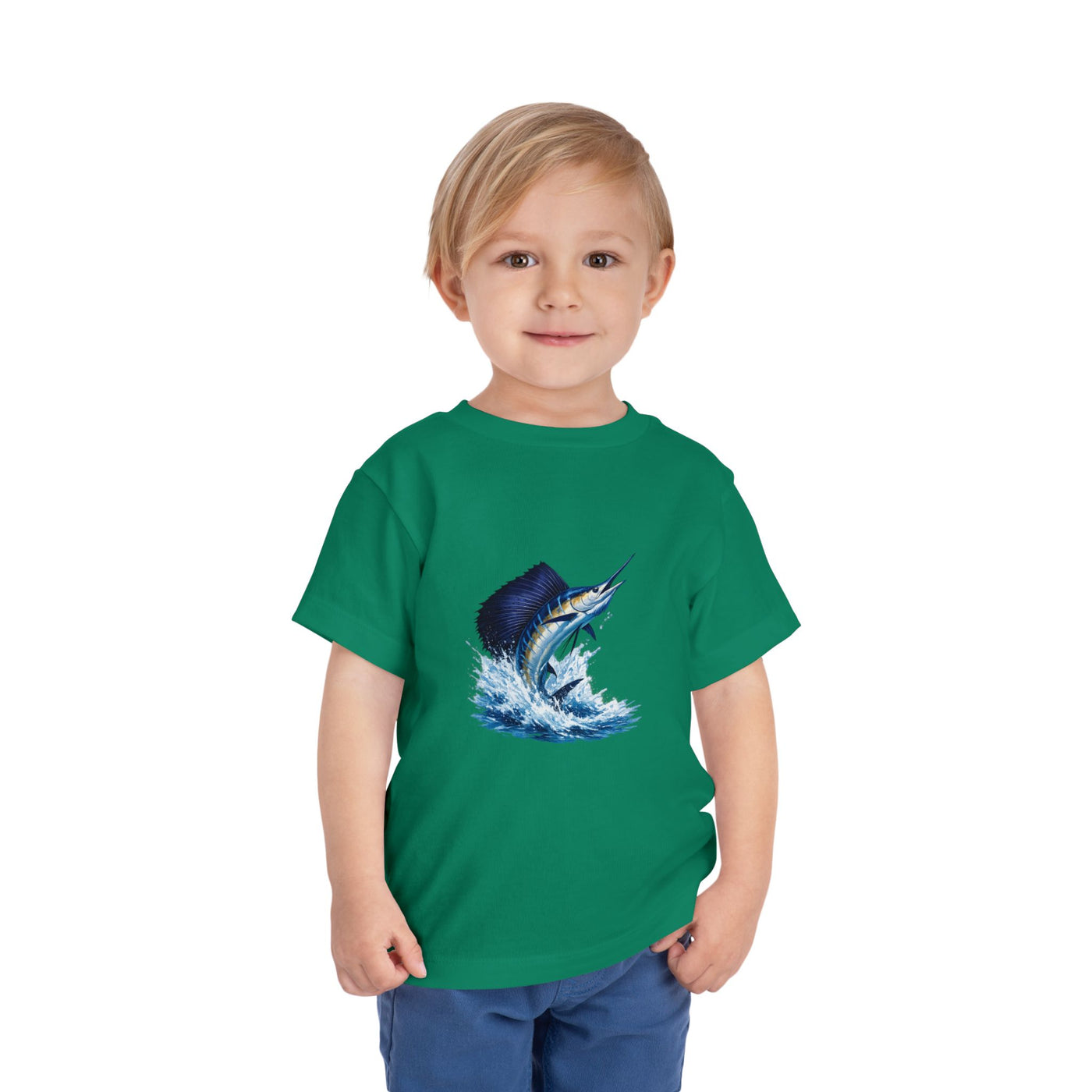 Toddler Tee – Blue Marlin Splash Fishing Shirt