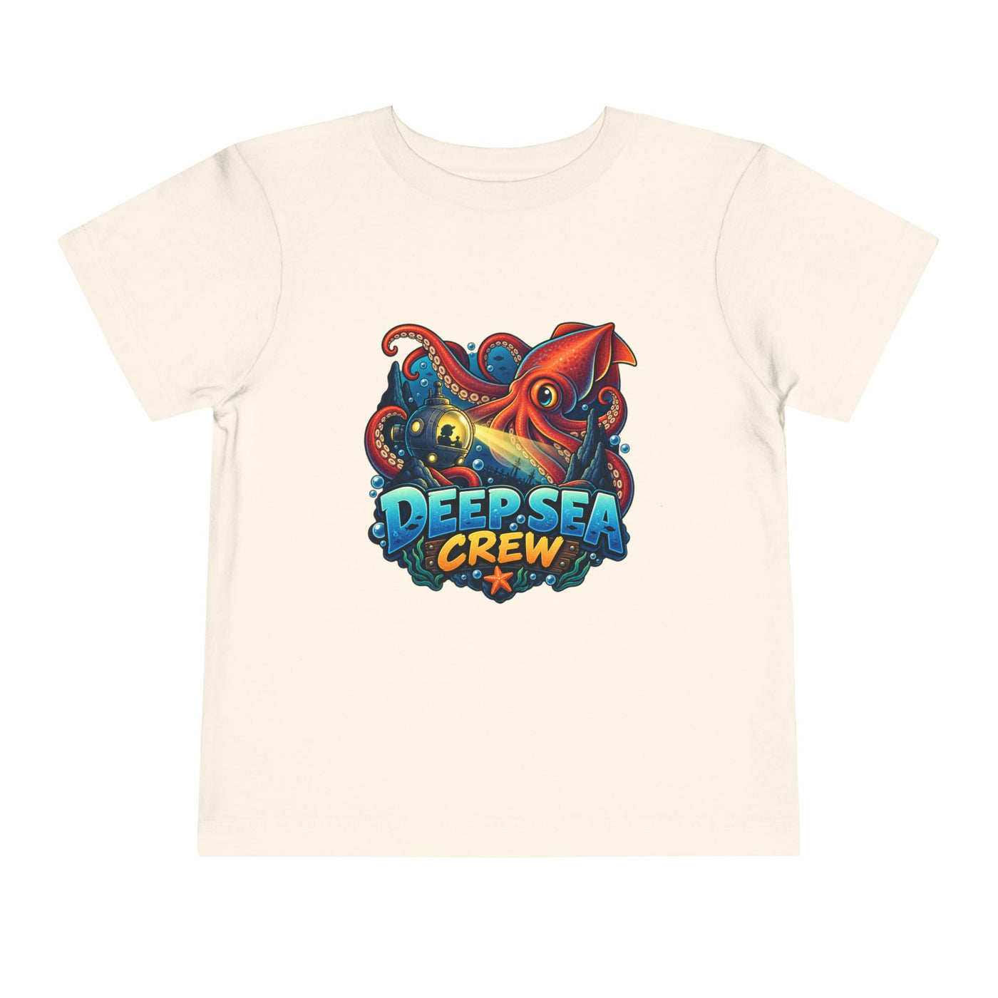 Toddler Tee — "Deep Sea Crew" Cute Squid Ocean Graphic Shirt