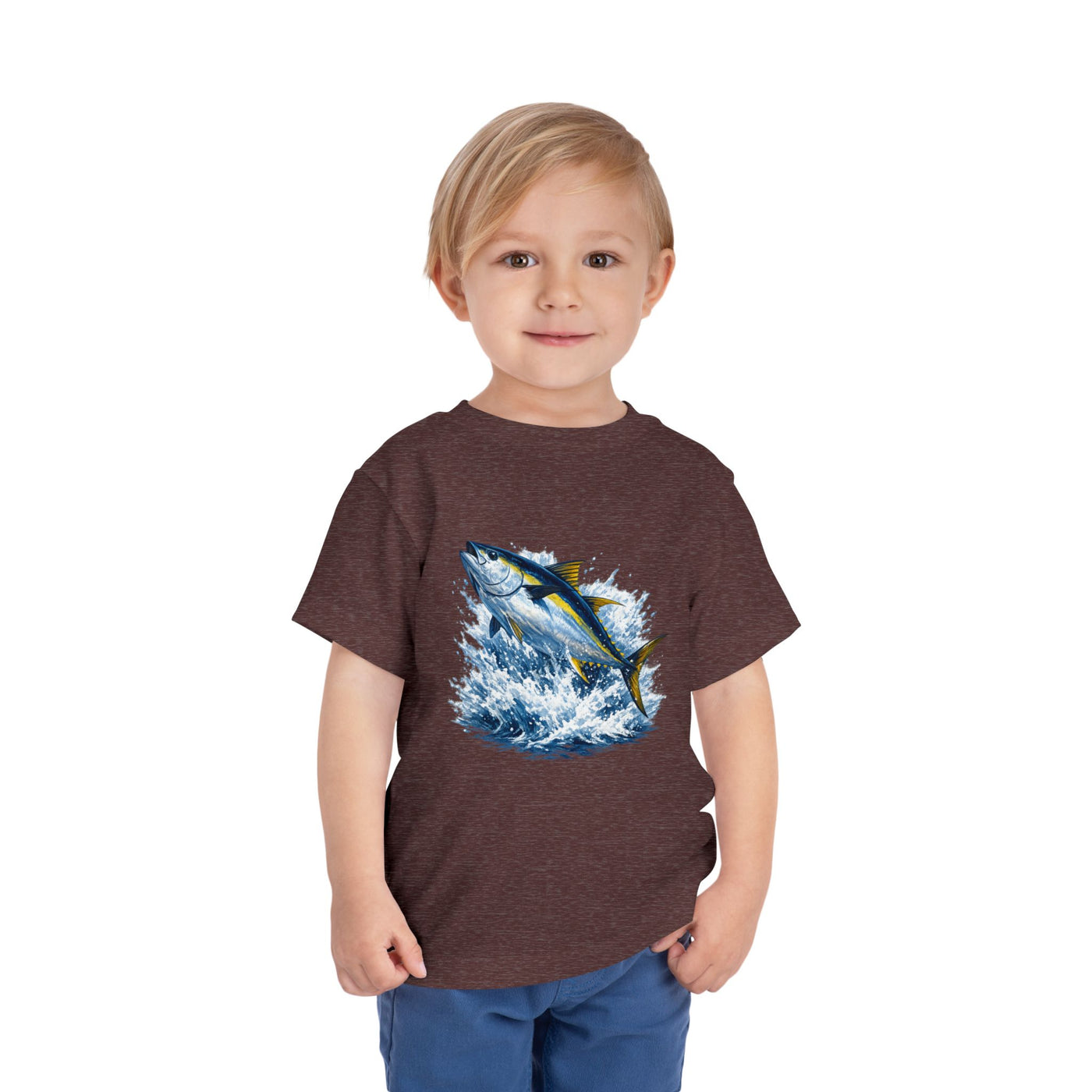 Toddler Tee — Leaping Yellowfin Tuna Splash Graphic