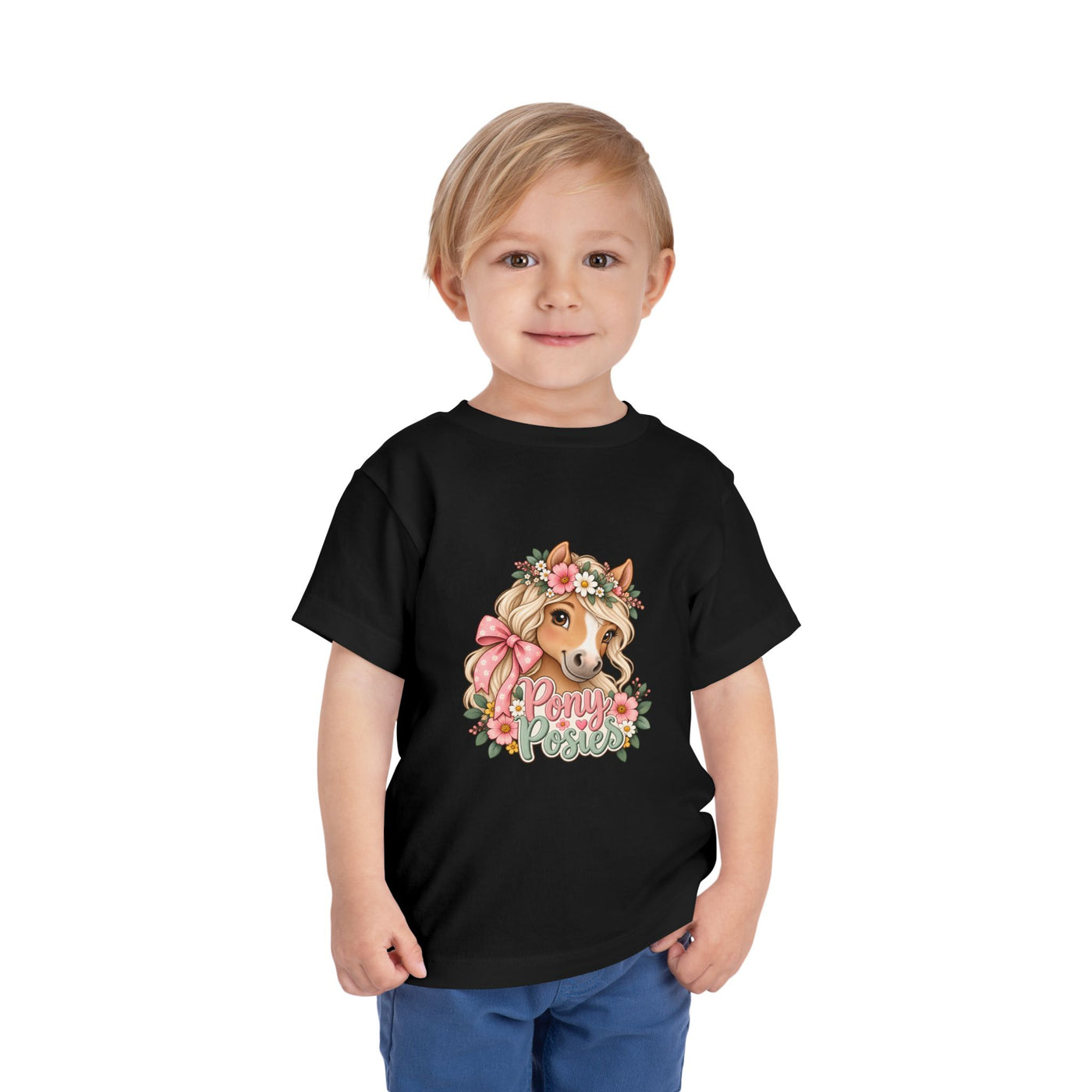Toddler Tee — Floral Corgi "Pony Posse" Cute Dog Graphic