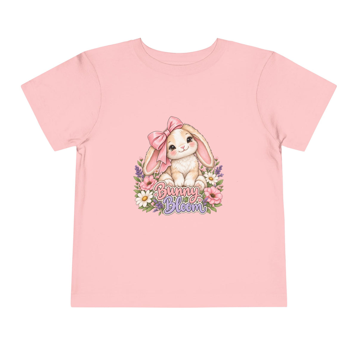Toddler Tee — "Bunny Bloom" Cute Bunny with Flowers