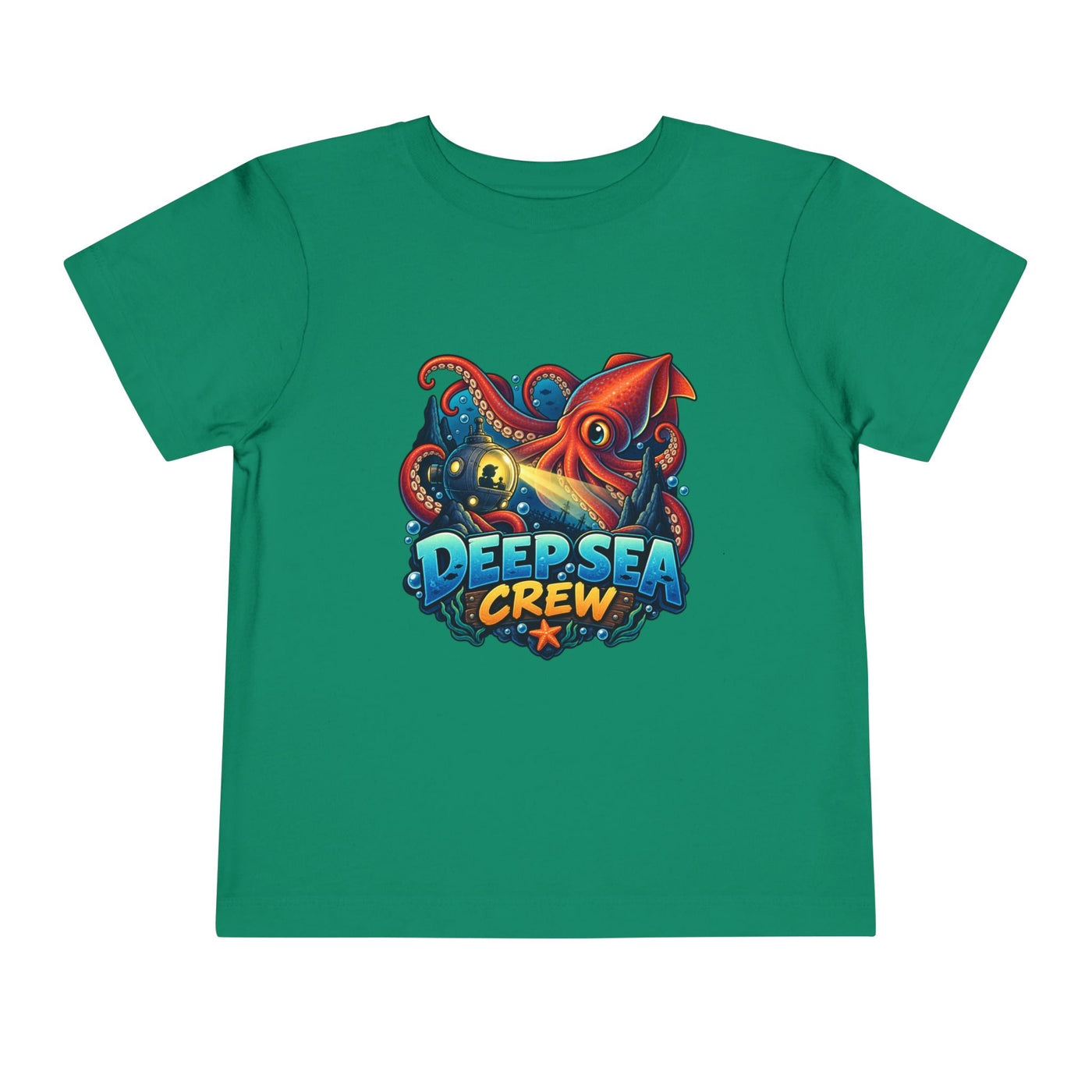 Toddler Tee — "Deep Sea Crew" Cute Squid Ocean Graphic Shirt