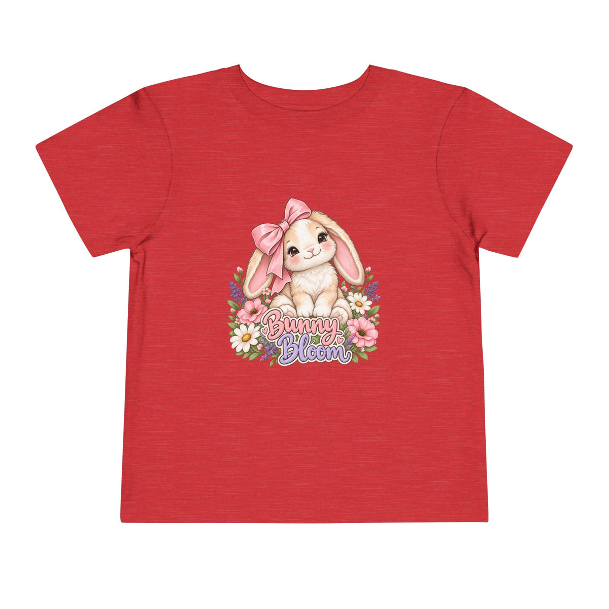 Toddler Tee — "Bunny Bloom" Cute Bunny with Flowers