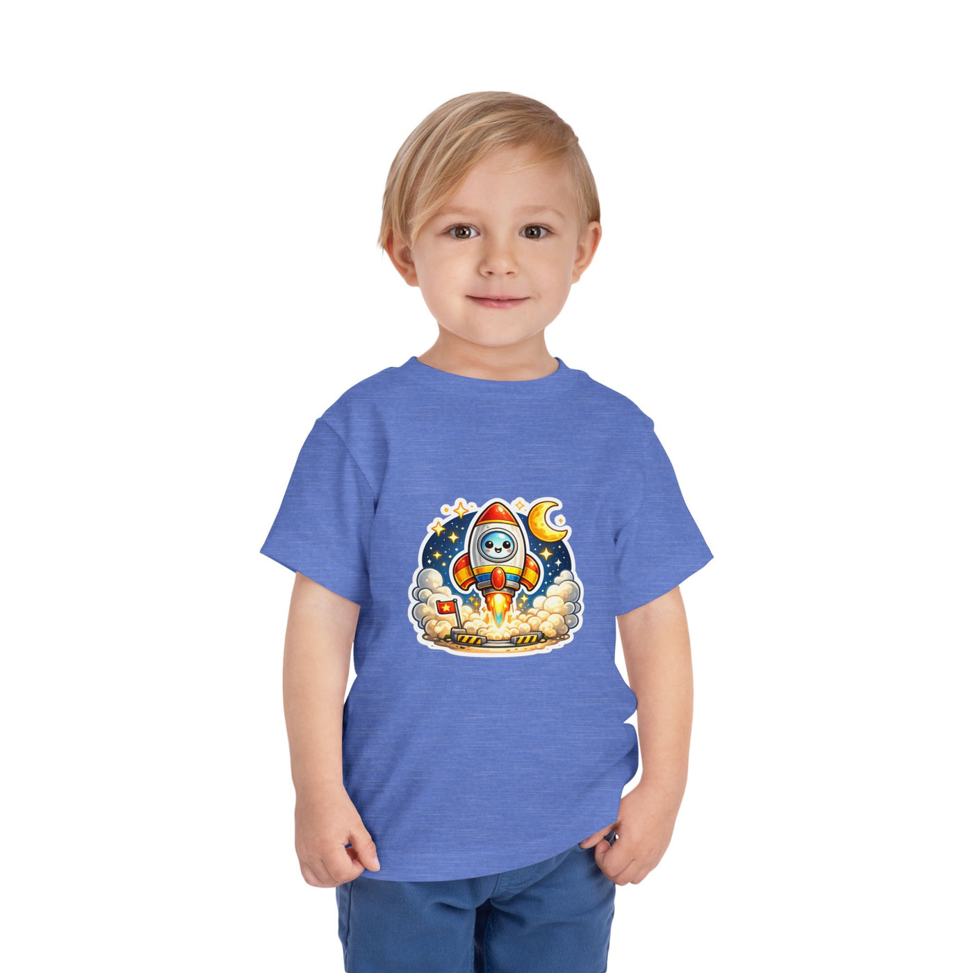Toddler Tee — Cute Rocket Astronaut Launch Graphic