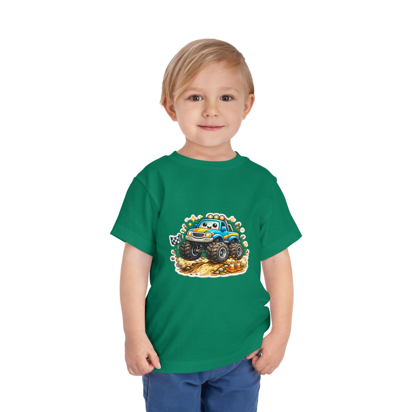 Toddler Monster Truck Tee – Cute Blue Off-Road Car Shirt for Kids