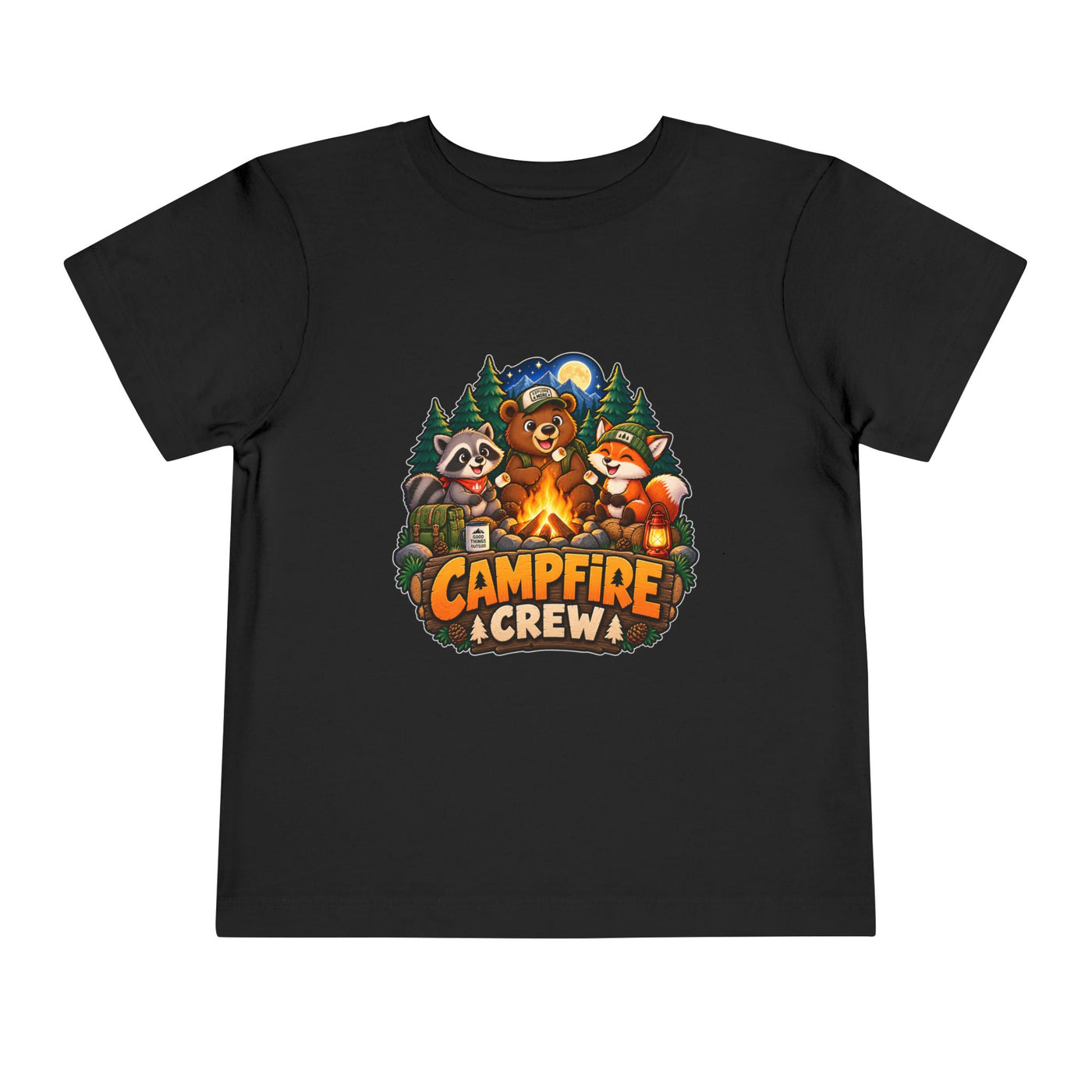 Toddler Tee — "Campfire Crew" Cute Woodland Animals Camping Shirt