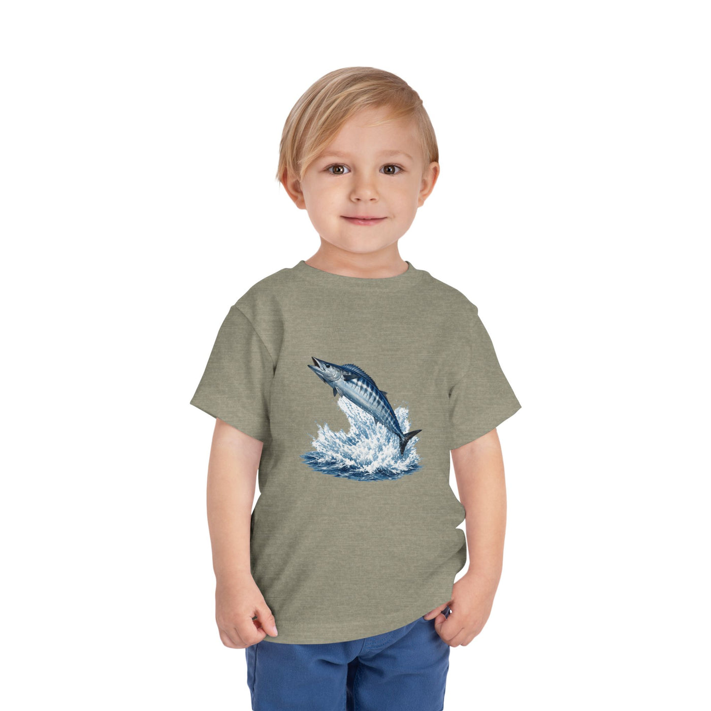 Toddler Tee - Blue Leaping Tuna Fish Graphic