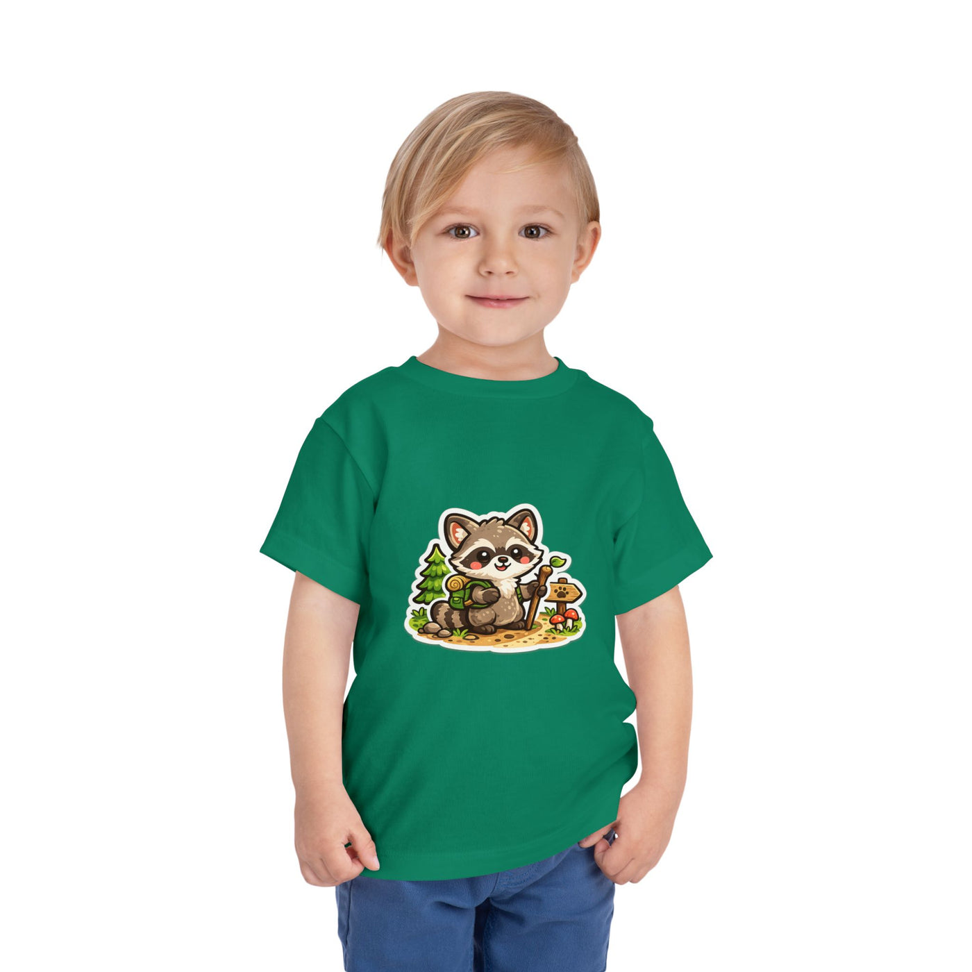 Toddler Tee — Cute Forest Raccoon Kids Shirt