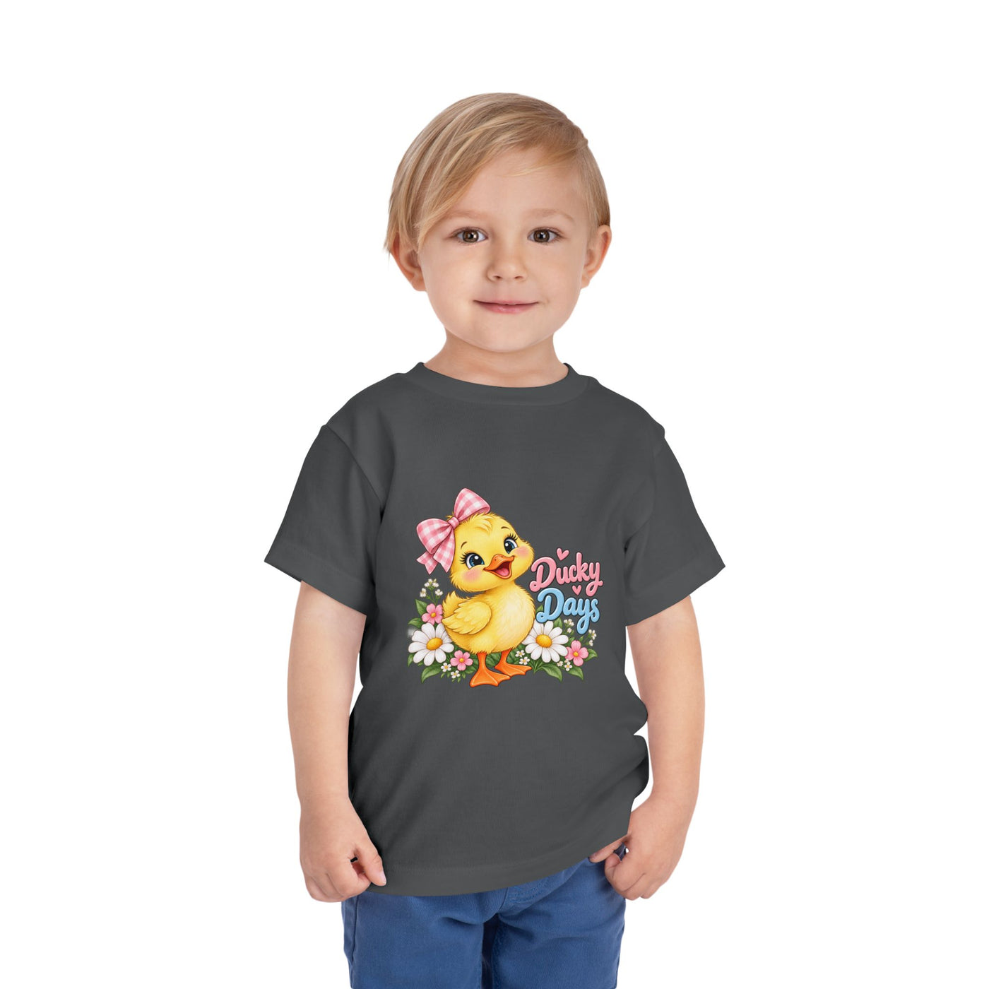 Toddler Tee — "Ducky Days" Cute Duckling Floral Baby Shirt
