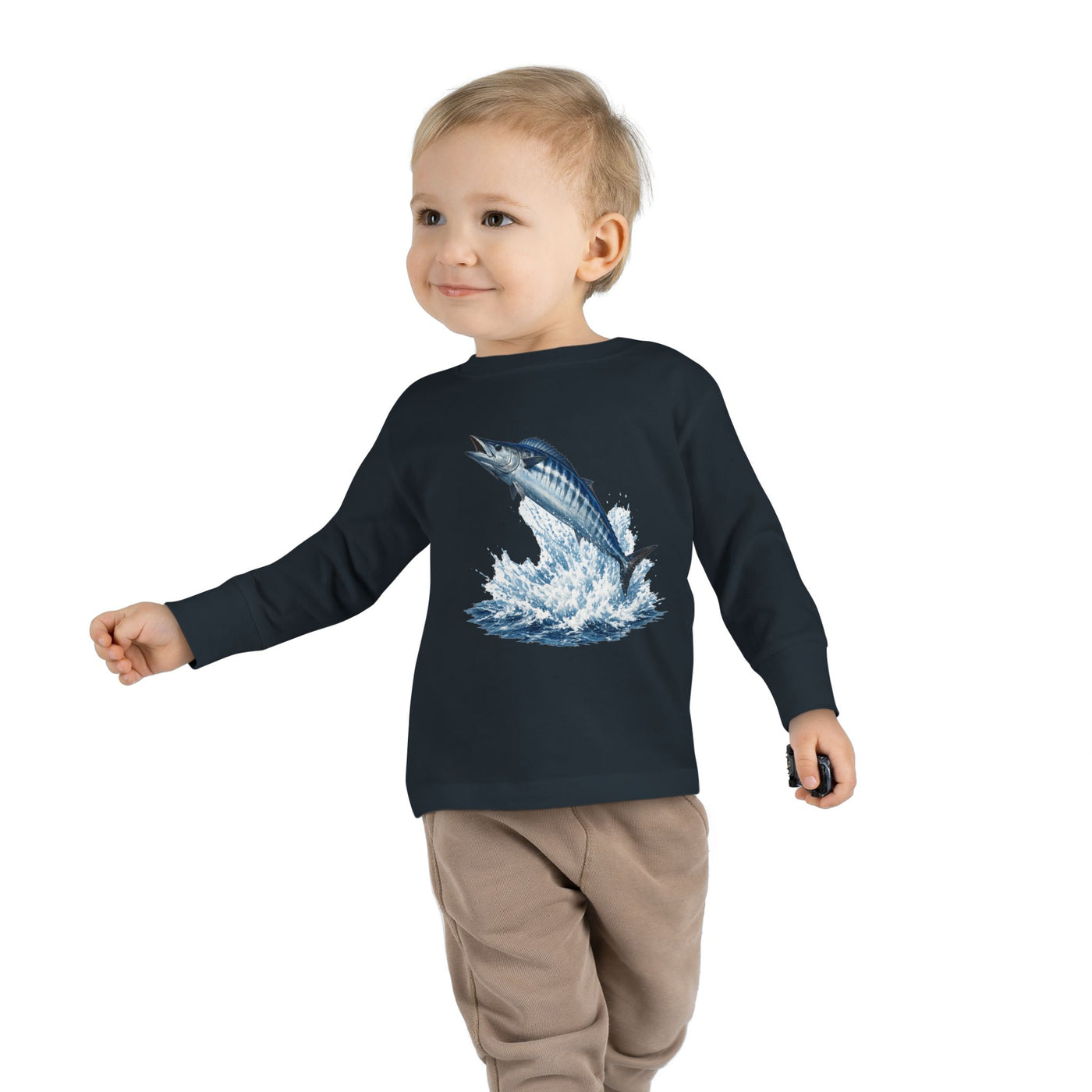Toddler Long Sleeve Tee — Leaping Tuna Ocean Graphic