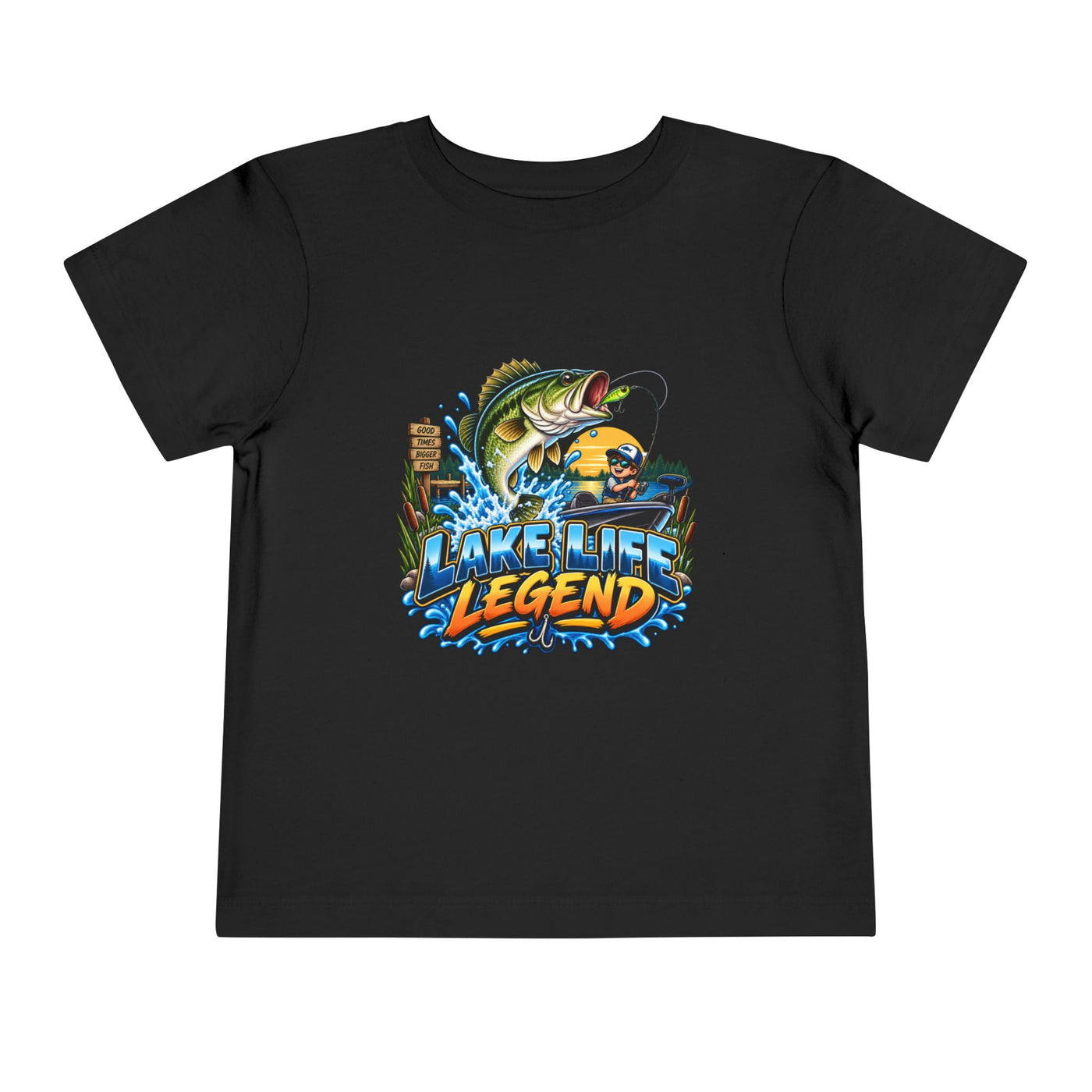 Toddler Tee — "Lake Life Legend" Fishing Graphic for Kids