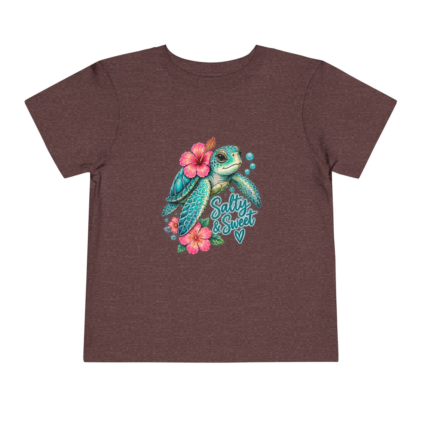 Toddler Tee — 'Salty & Sweet' Sea Turtle Floral Graphic