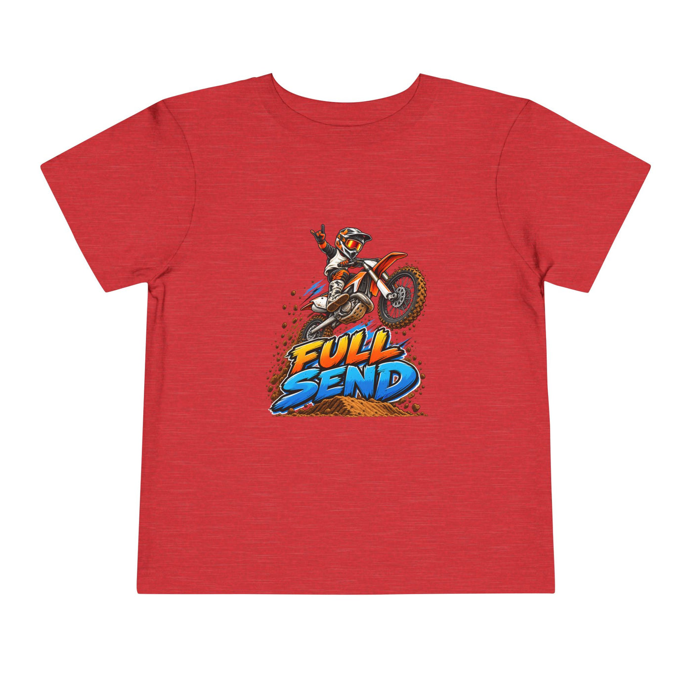Toddler Tee — "Full Send" Dirt Bike Graphic