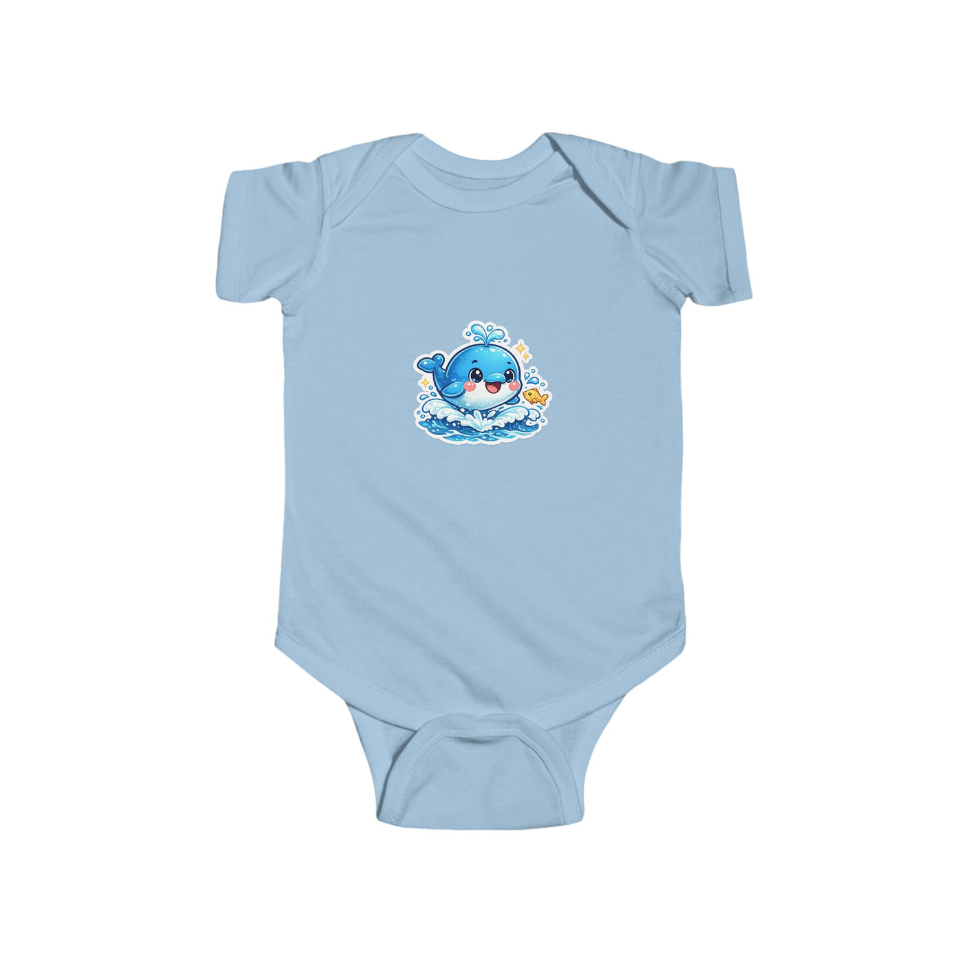 Cute Blue Whale Baby Bodysuit — Infant Onesie with Playful Ocean Design