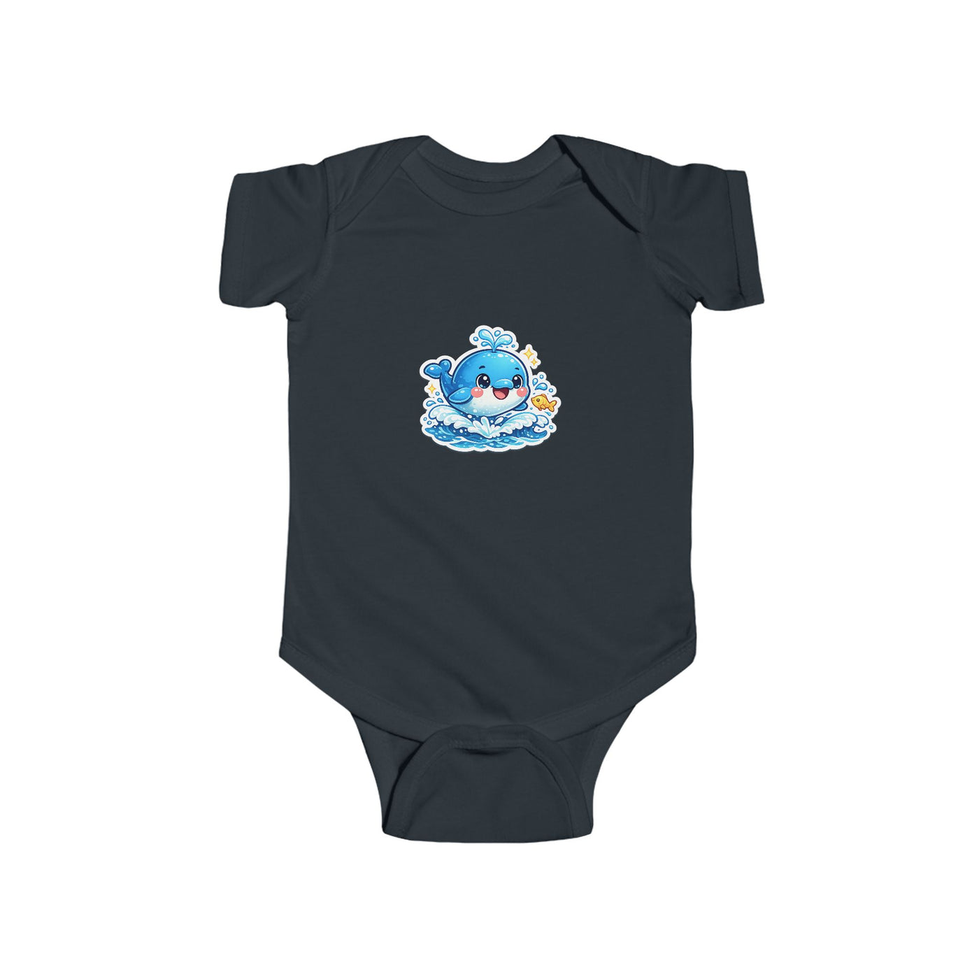 Cute Blue Whale Baby Bodysuit — Infant Onesie with Playful Ocean Design