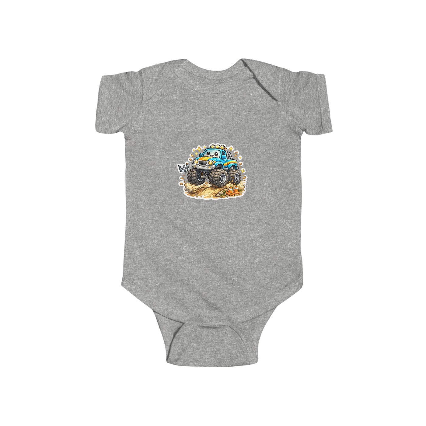 Baby Bodysuit — Colorful Monster Truck Illustration