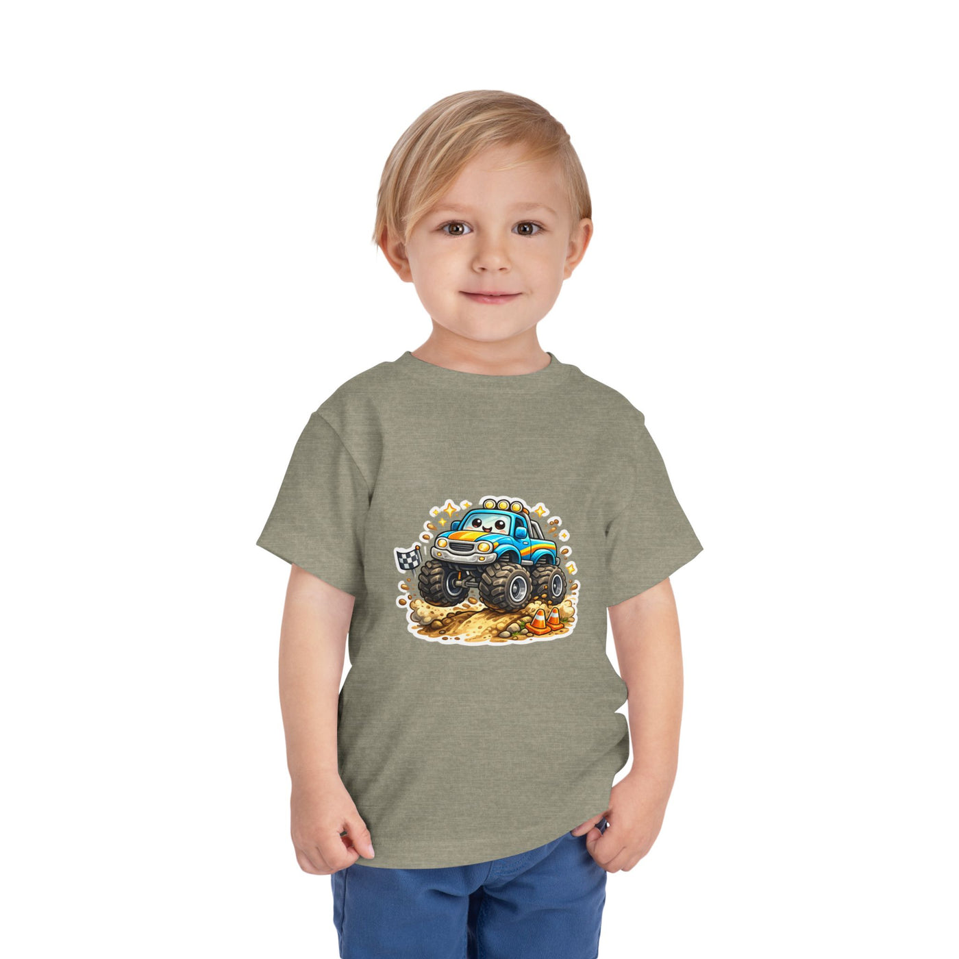 Toddler Monster Truck Tee – Cute Blue Off-Road Car Shirt for Kids