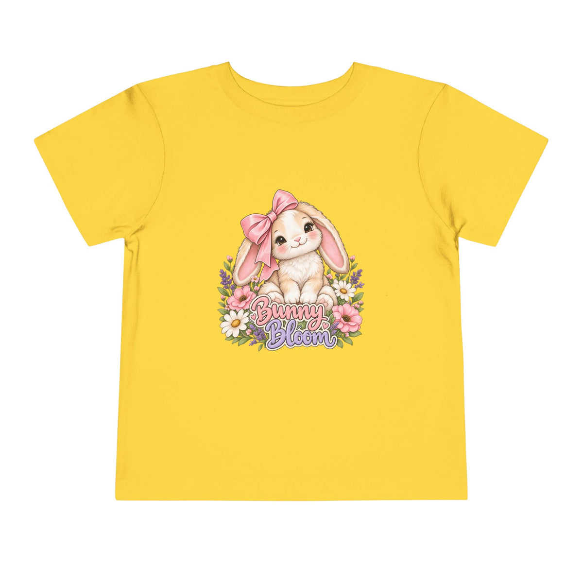Toddler Tee — "Bunny Bloom" Cute Bunny with Flowers