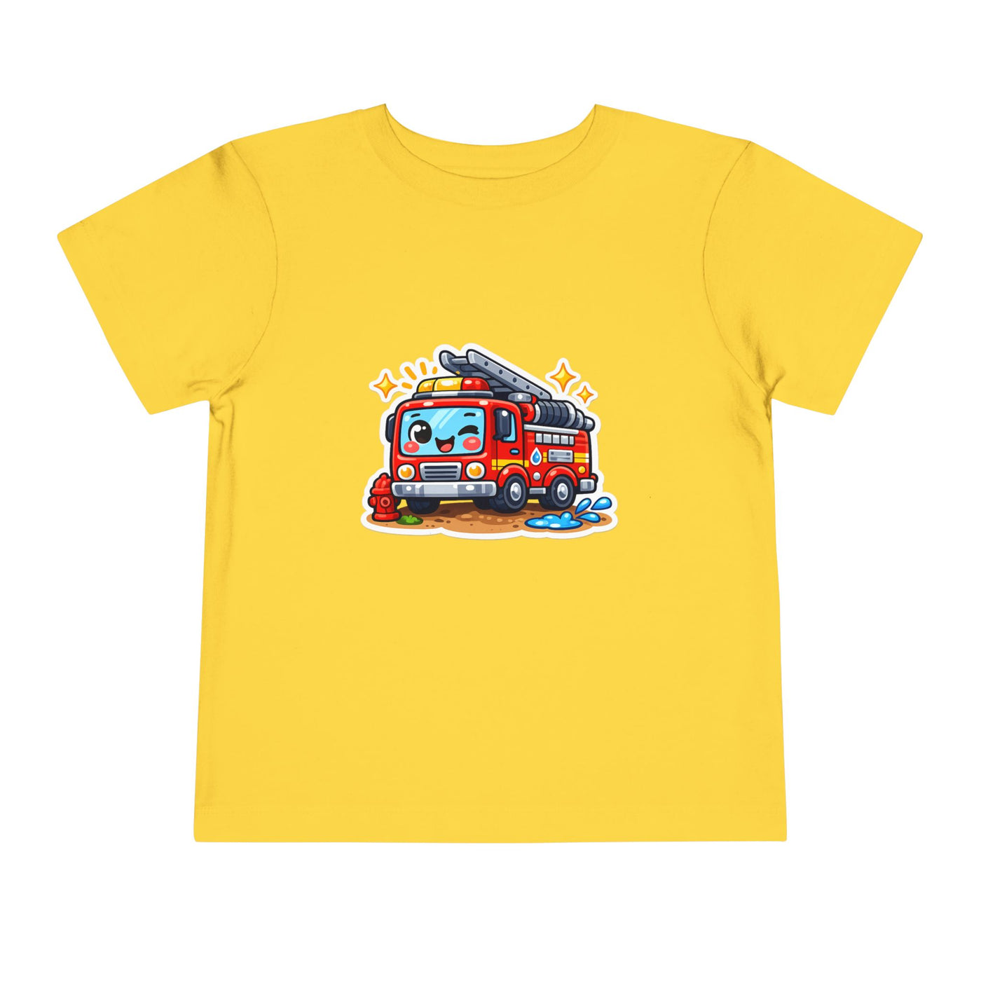 Toddler Tee — Cute Cartoon Fire Truck Graphic Shirt for Kids
