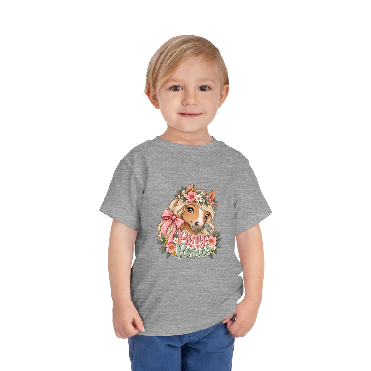 Toddler Tee — Floral Corgi "Pony Posse" Cute Dog Graphic