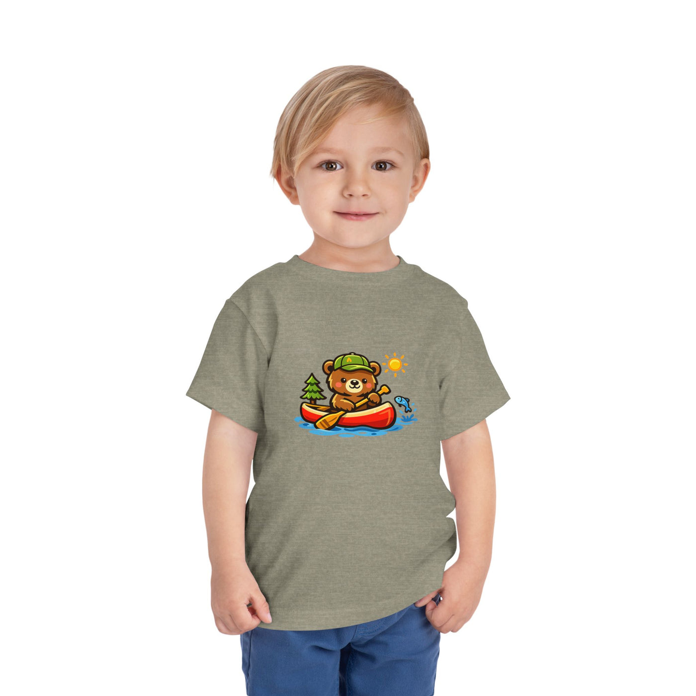 Toddler Tee — Cute Bear Canoeing Graphic Shirt | Kids Outdoor Adventure Top