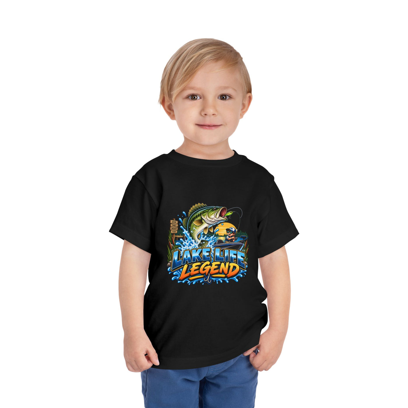 Toddler Tee — "Lake Life Legend" Fishing Graphic for Kids