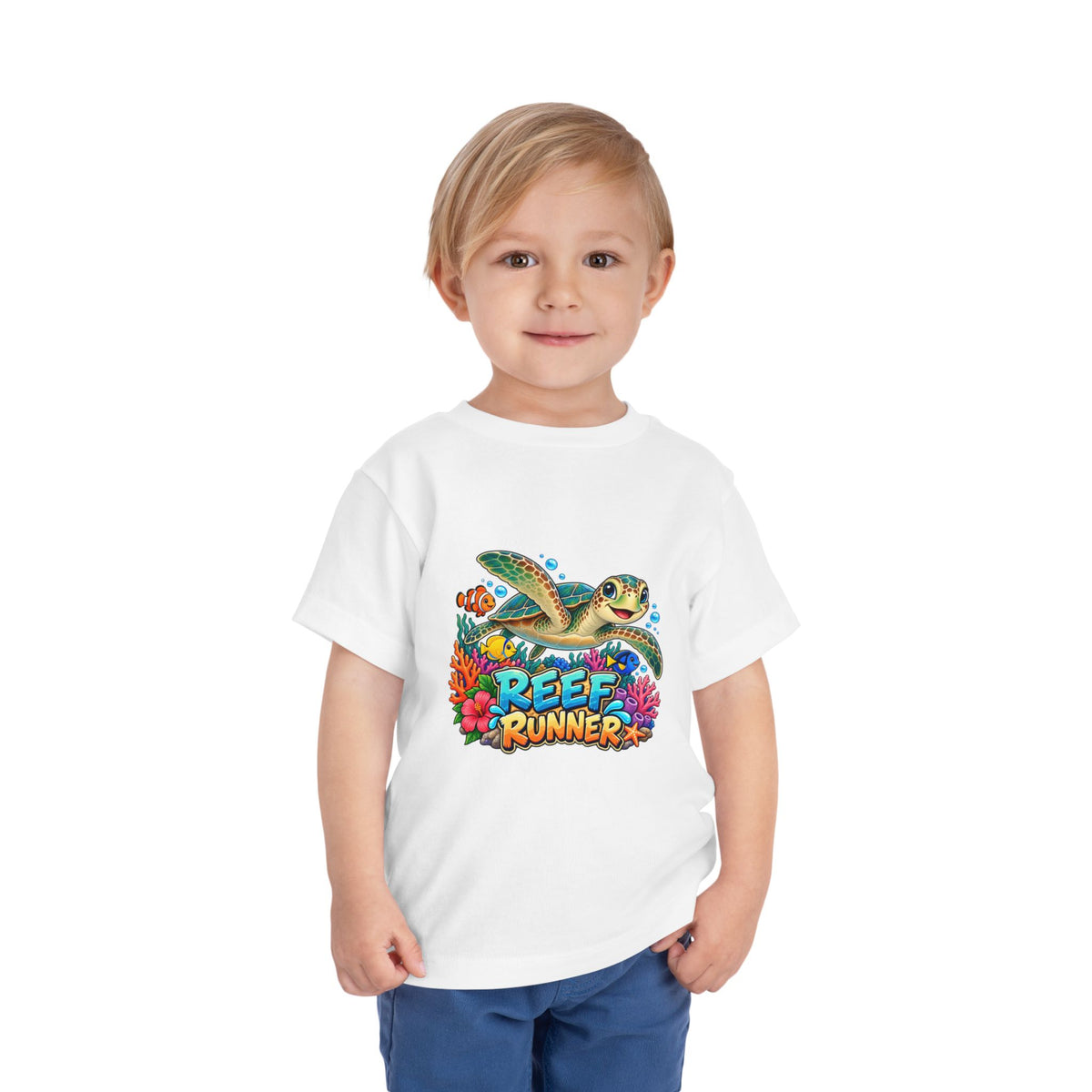 Reef Runner Toddler Tee — Sea Turtle Graphic Shirt for Kids