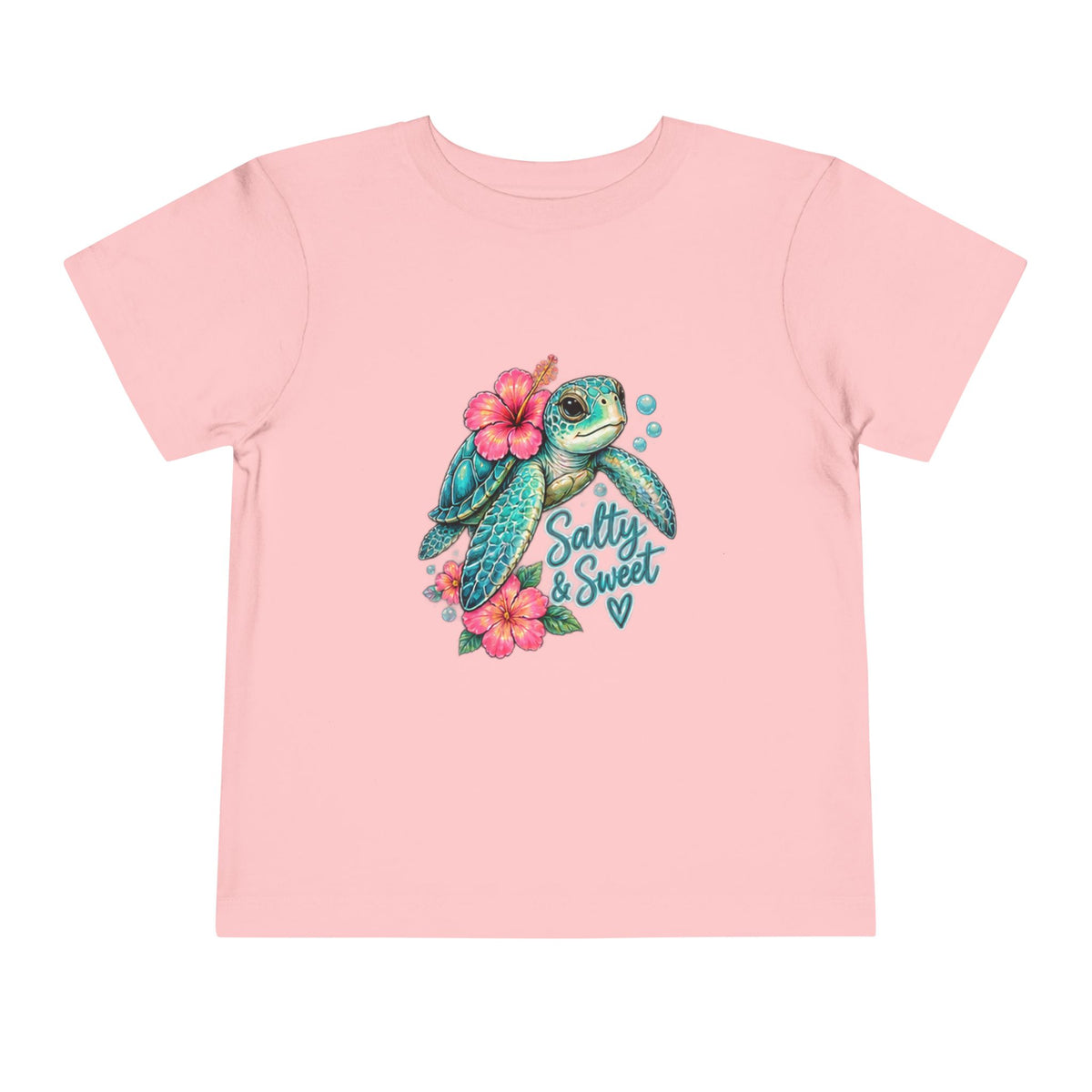 Toddler Tee — 'Salty & Sweet' Sea Turtle Floral Graphic