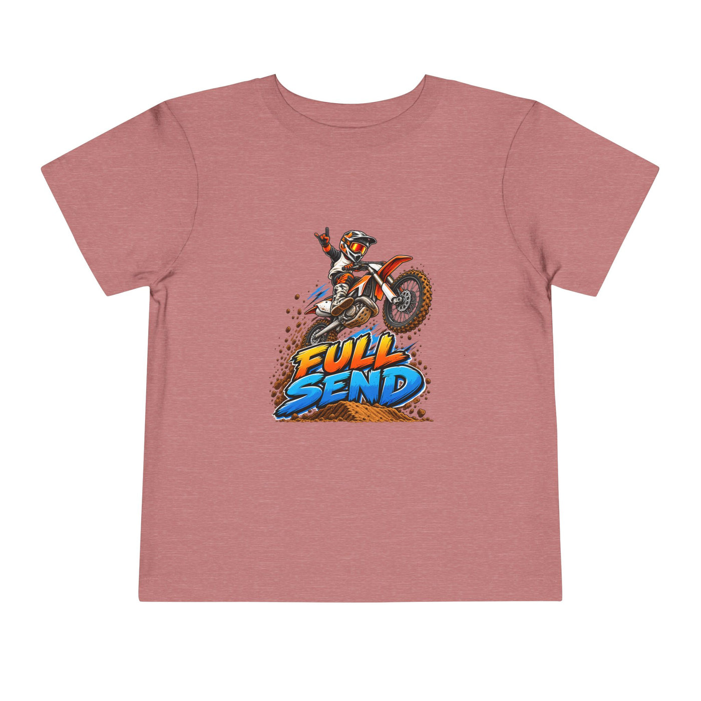 Toddler Tee — "Full Send" Dirt Bike Graphic