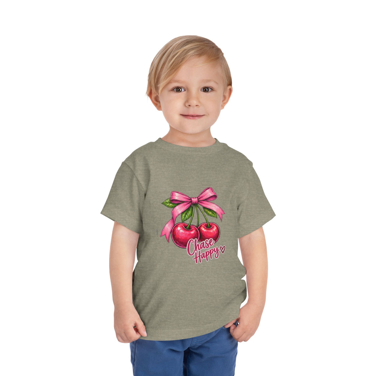 Toddler Tee - "Chase Happy" Cherries Graphic